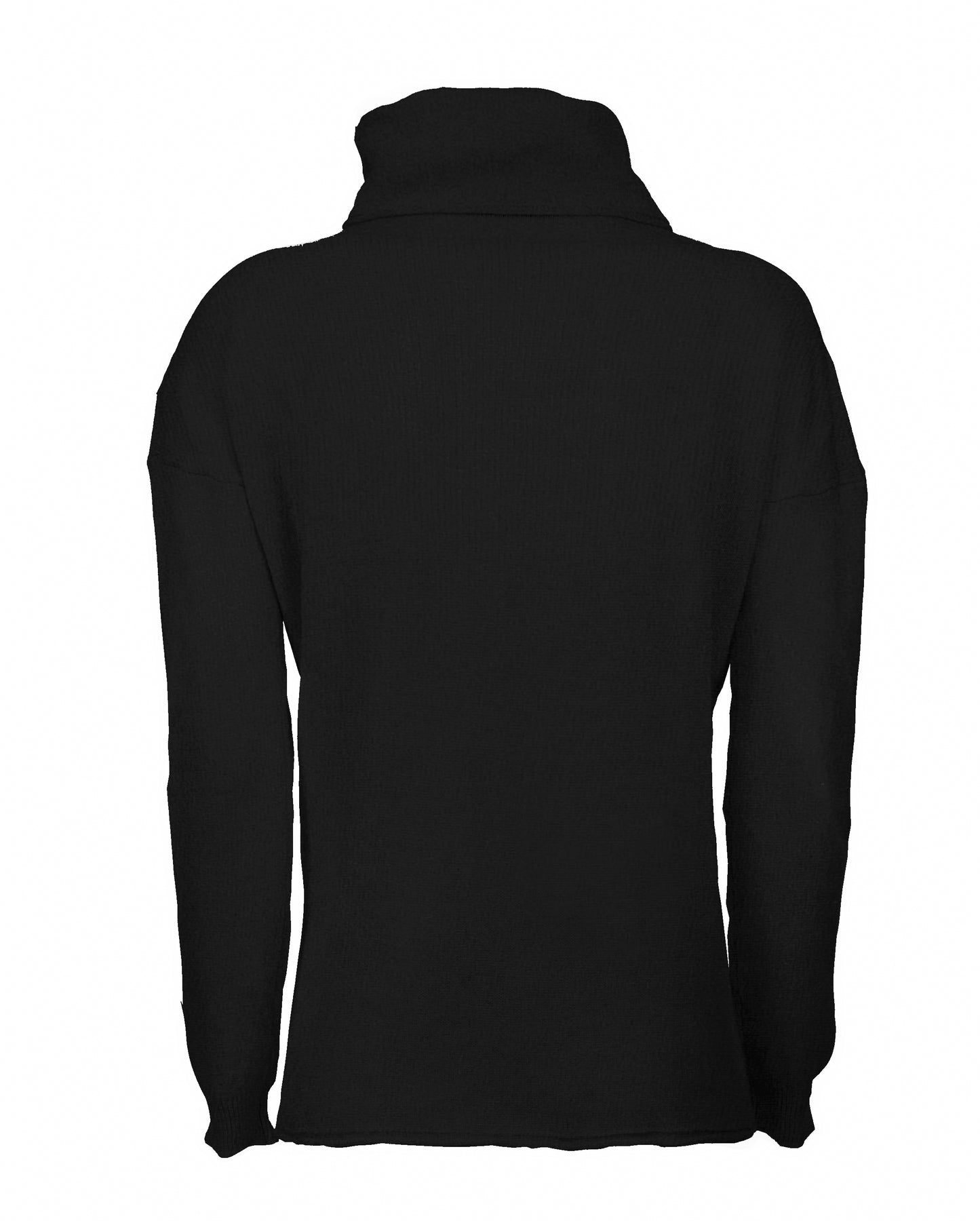 Oversized Cashmere Sweeater Cowl Neck Made In Italy Black 2
