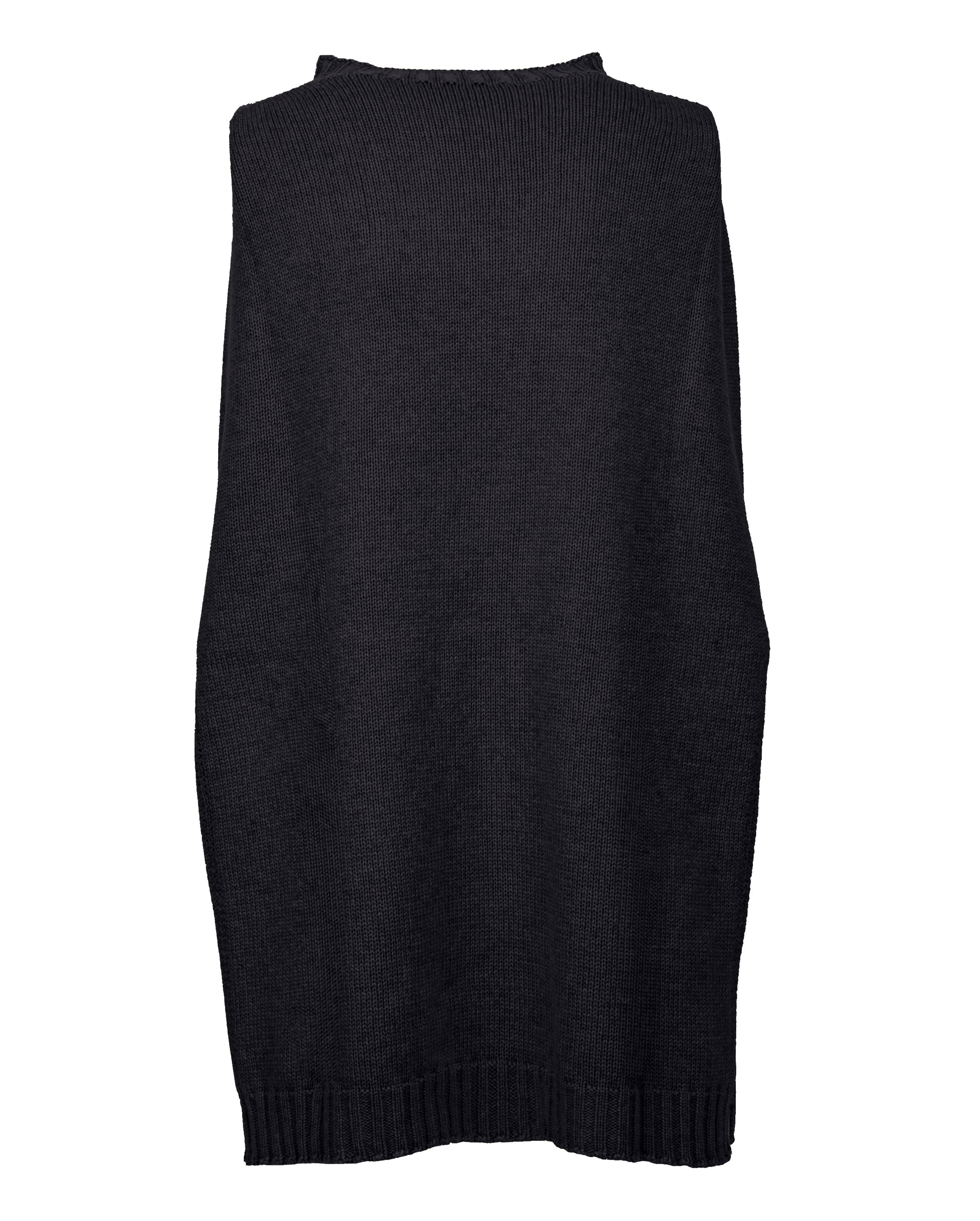 poncho side slits pure cashmere Black  Made In Italy 2