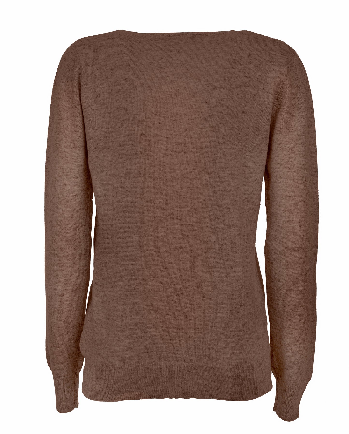 Womens Pure Cashmer Cardigan V-Neck Made In Italy Brown 2