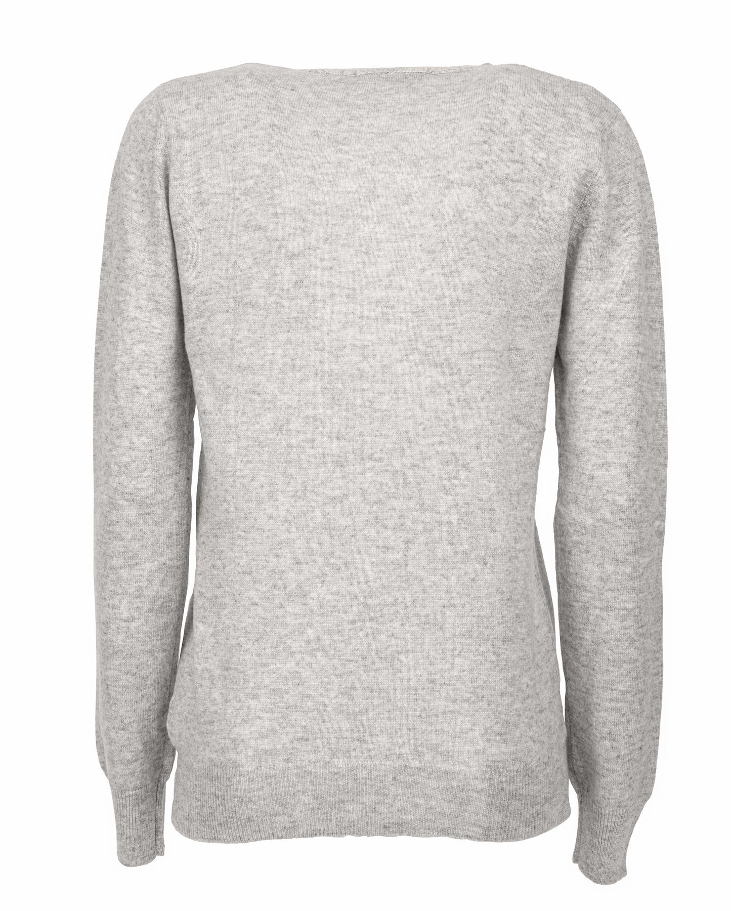 Womens Pure Cashmer Cardigan V-Neck Made In Italy Light Gray 7
