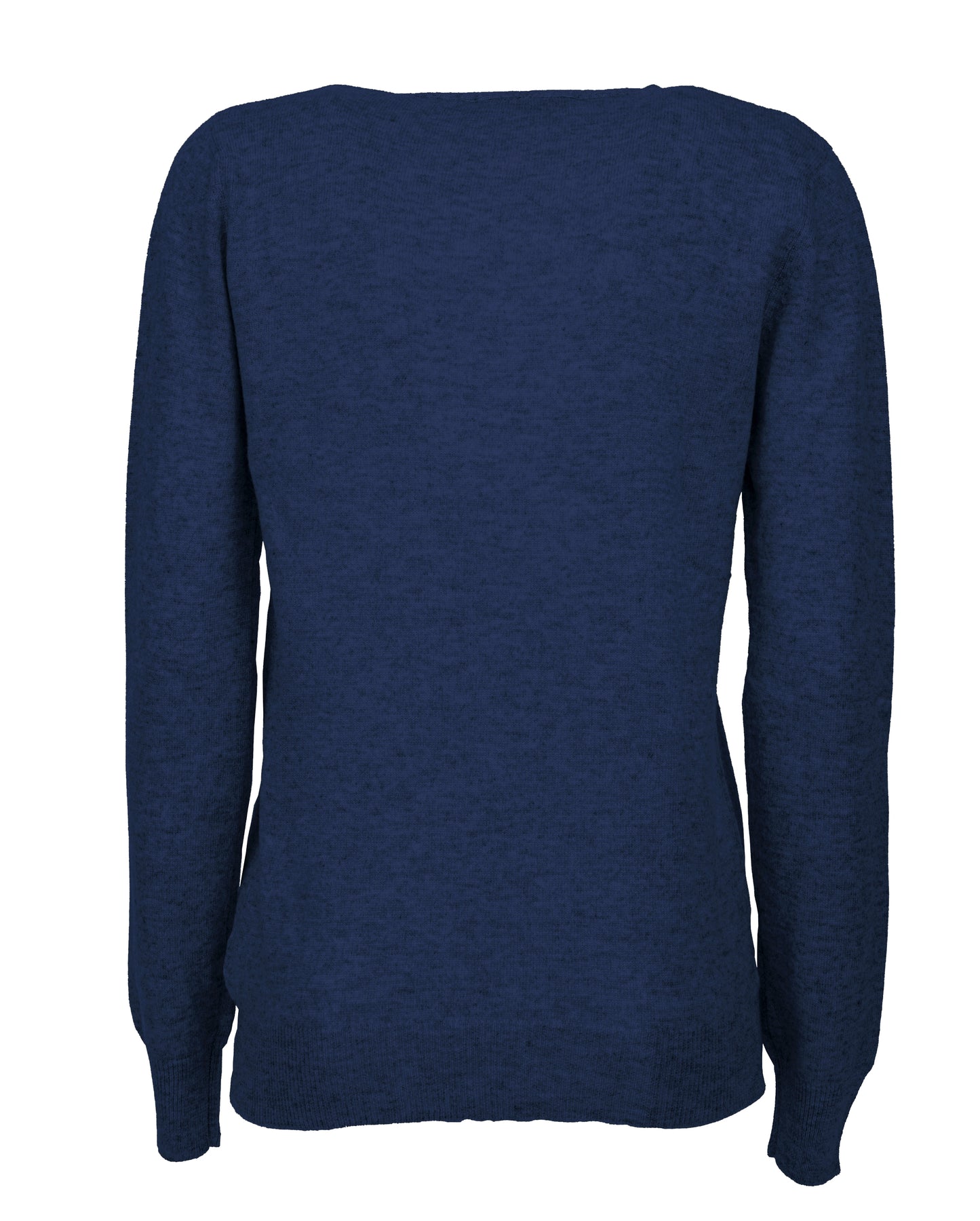 Womens Pure Cashmer Cardigan V-Neck Made In Italy Melange Blue 2