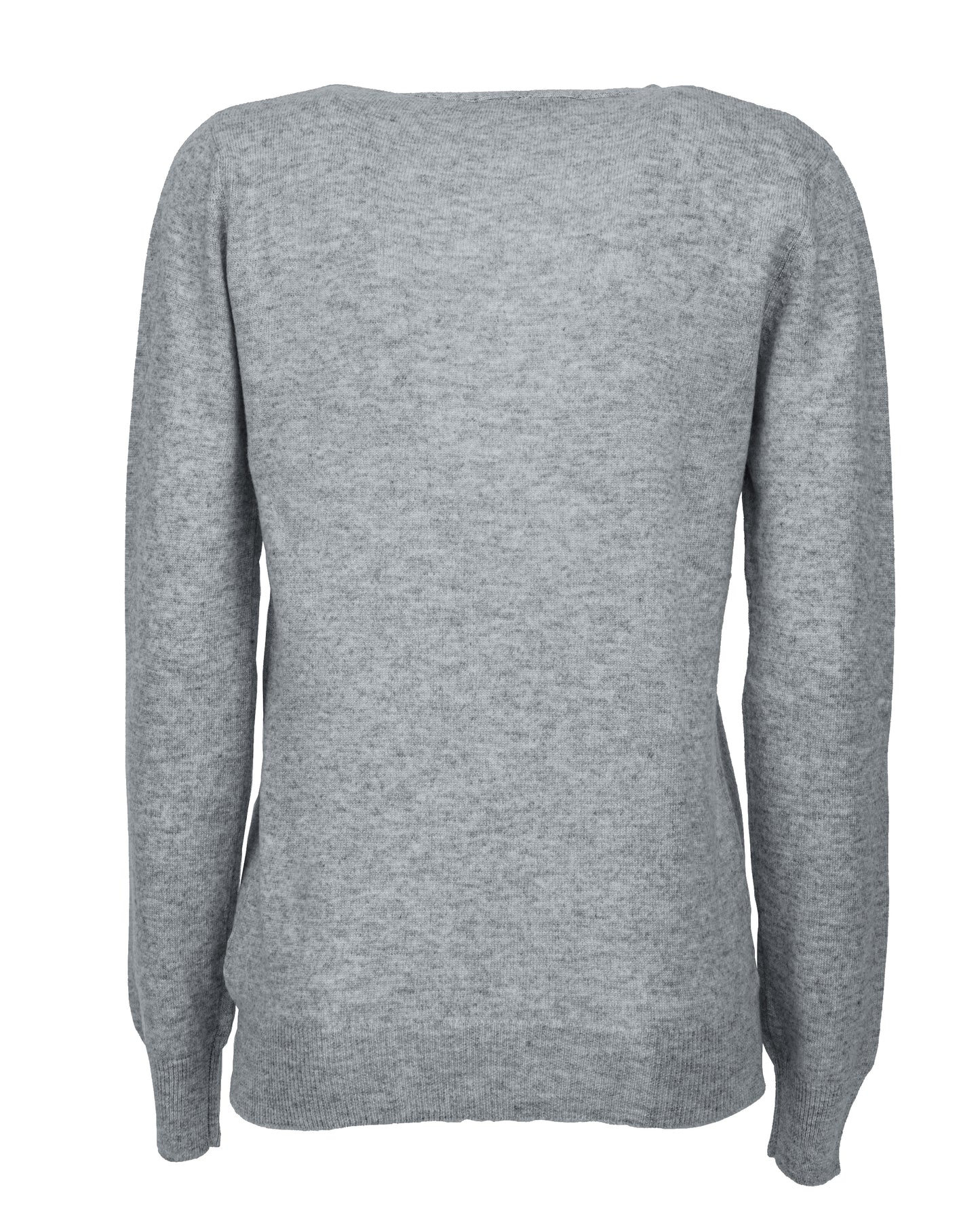 Womens Pure Cashmer Cardigan V-Neck Made In Italy Melange Gray 2