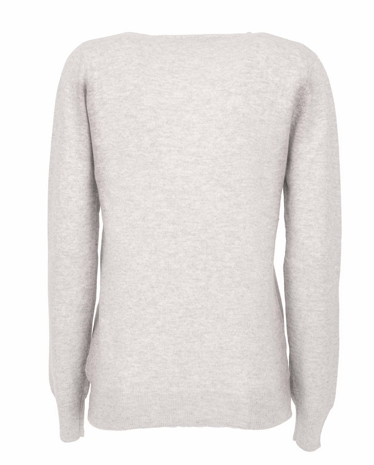 Womens Pure Cashmer Cardigan V-Neck Made In Italy Off White 2