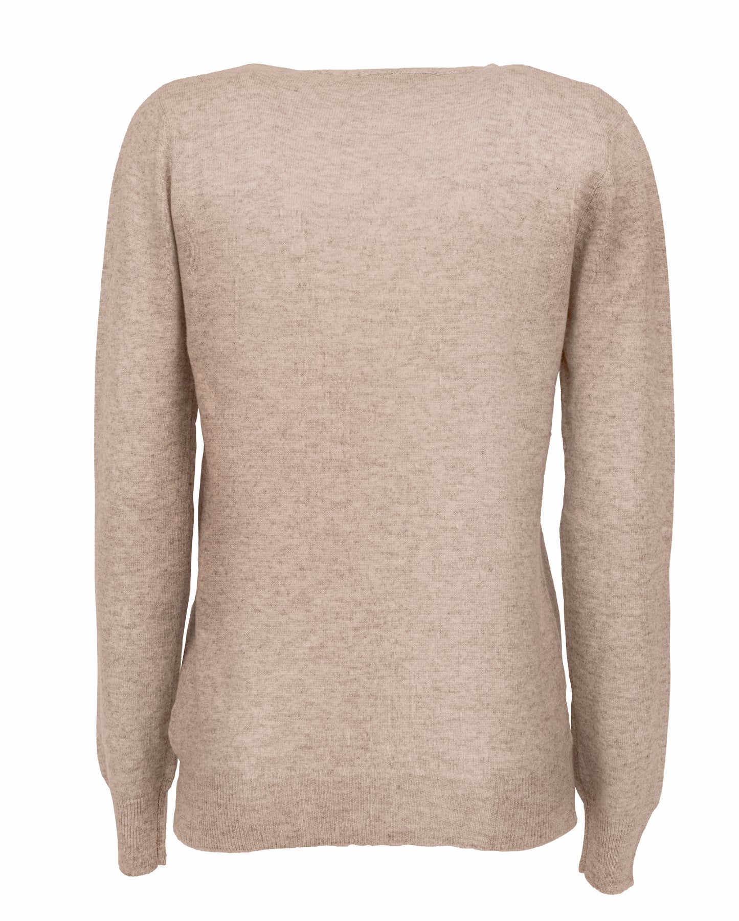 Womens Pure Cashmer Cardigan V-Neck Made In Italy Taupe 2