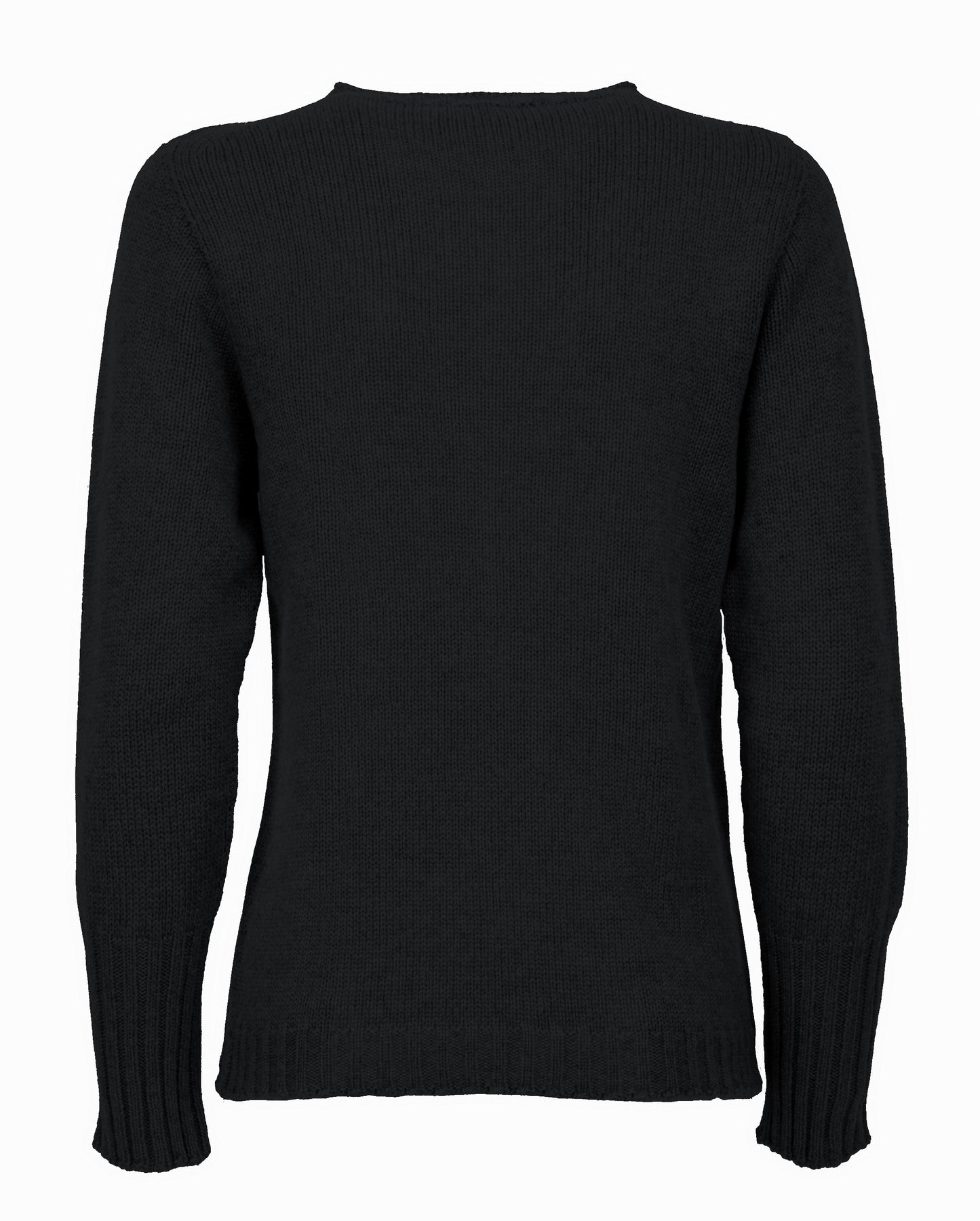 Womens Cashmere Crew Neck Sweater Black Made In Italy 2