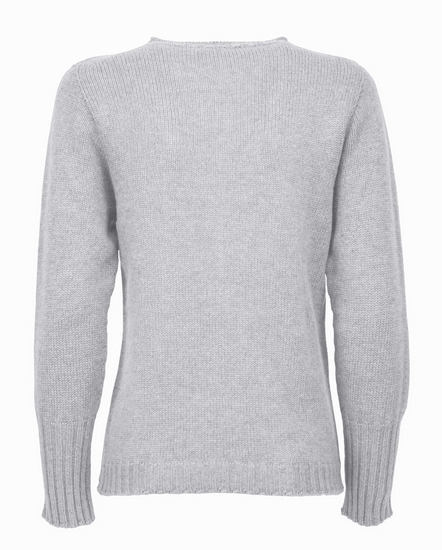 Womens Cashmere Crew Neck Sweater Light Grey 2