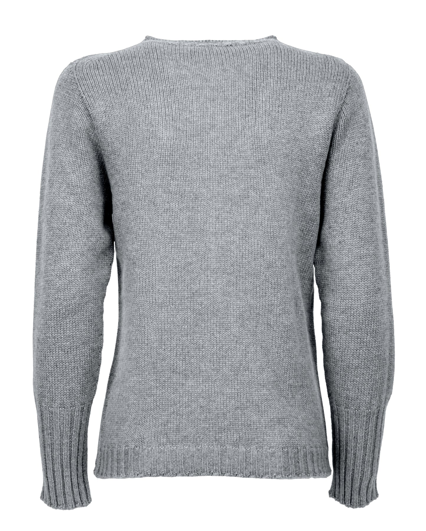 Womens Cashmere Crew Neck Sweater Melange Grey 2