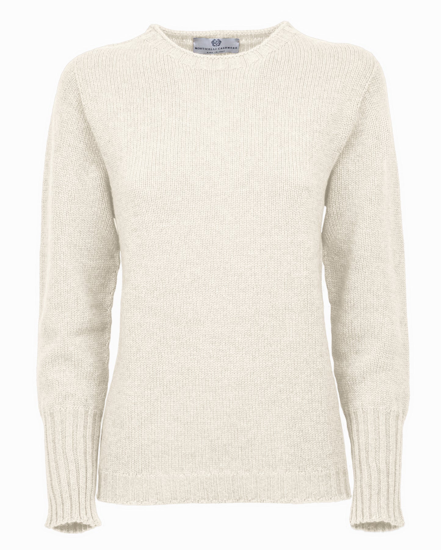 Womens Cashmere Crew Neck Sweater Milk White 1