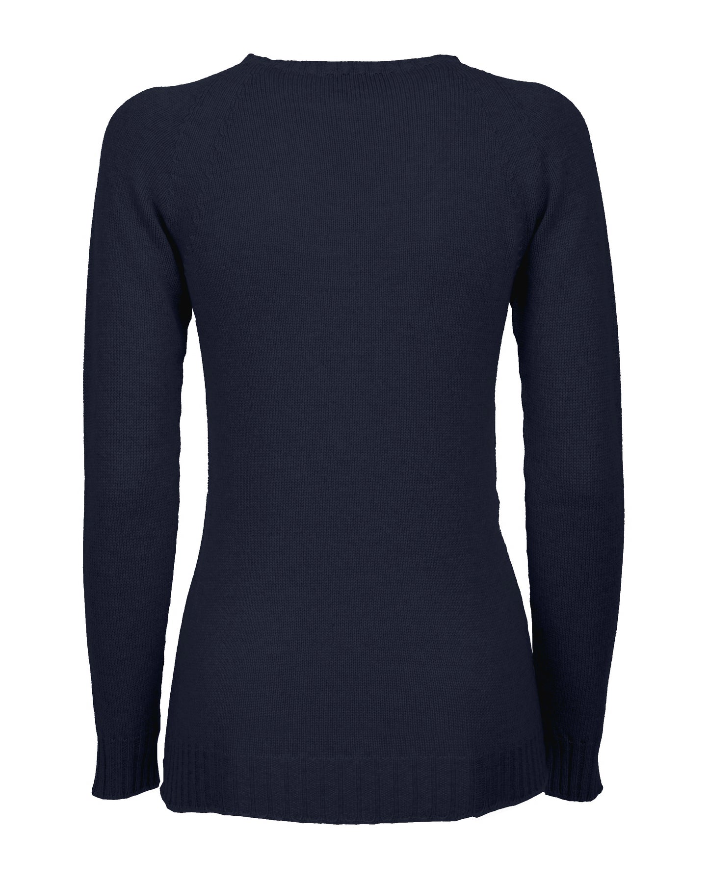Womens Cashmere Crew Neck Sweater Raglan Sleeve Made In Italy Night Blue 2