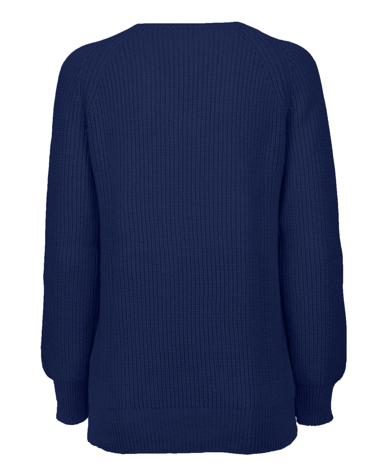 Womens Cashmere Fisherman Crewneck Sweater Melange Blue Made in Italy 2