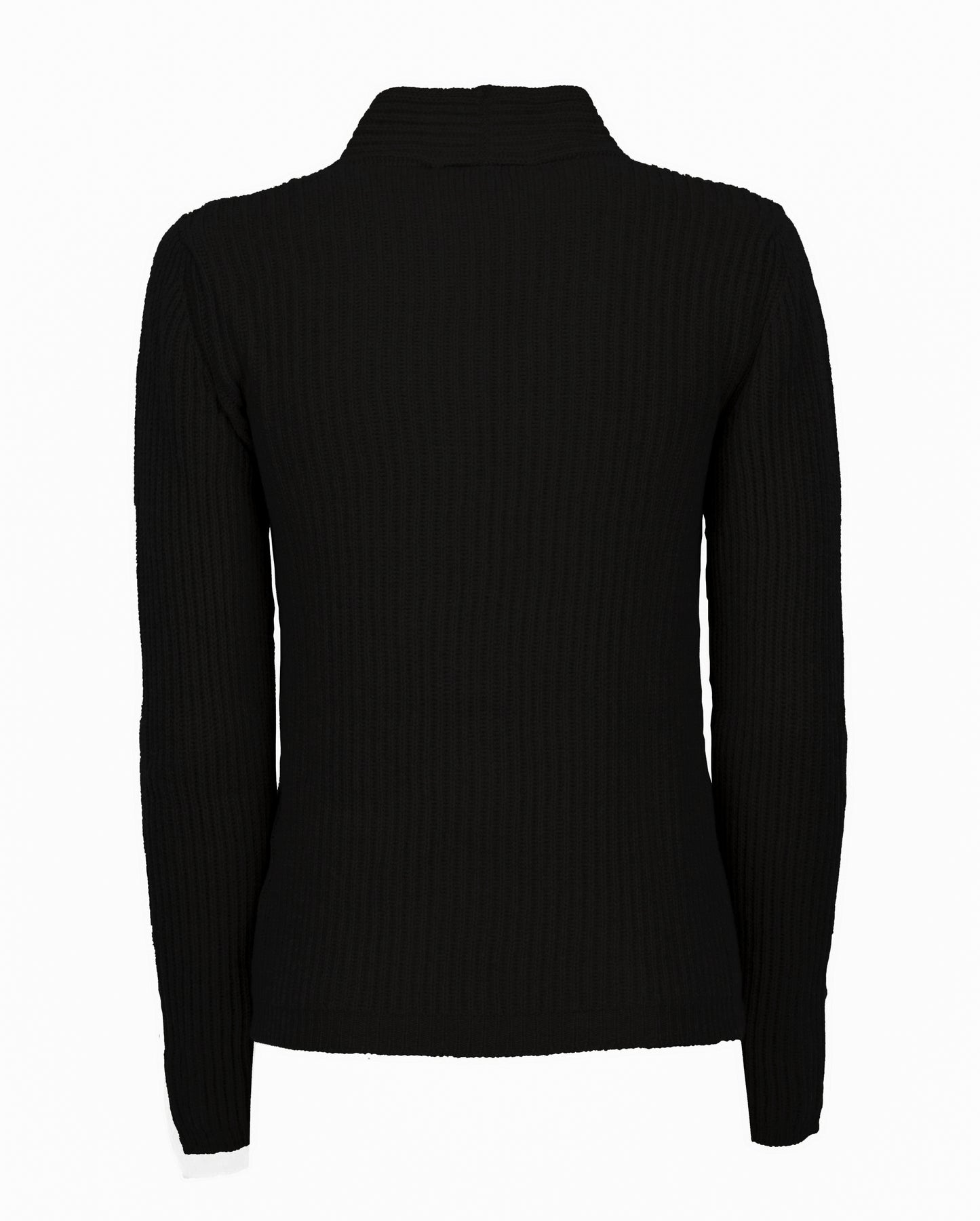 Monticelli Womens Cashmere Fisherman Rib Blazer Black Made In Italy 2