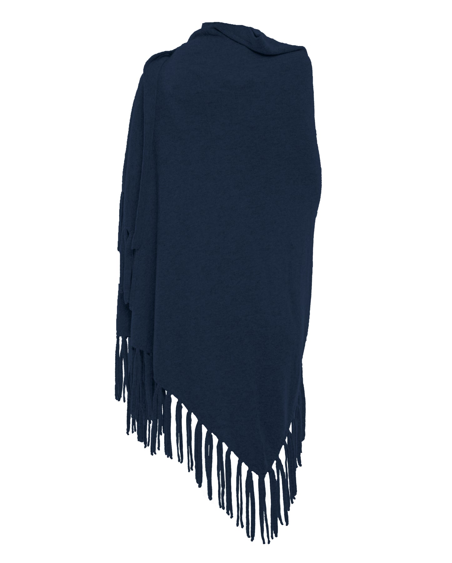Cashmere Fring Cape Night Blue 2