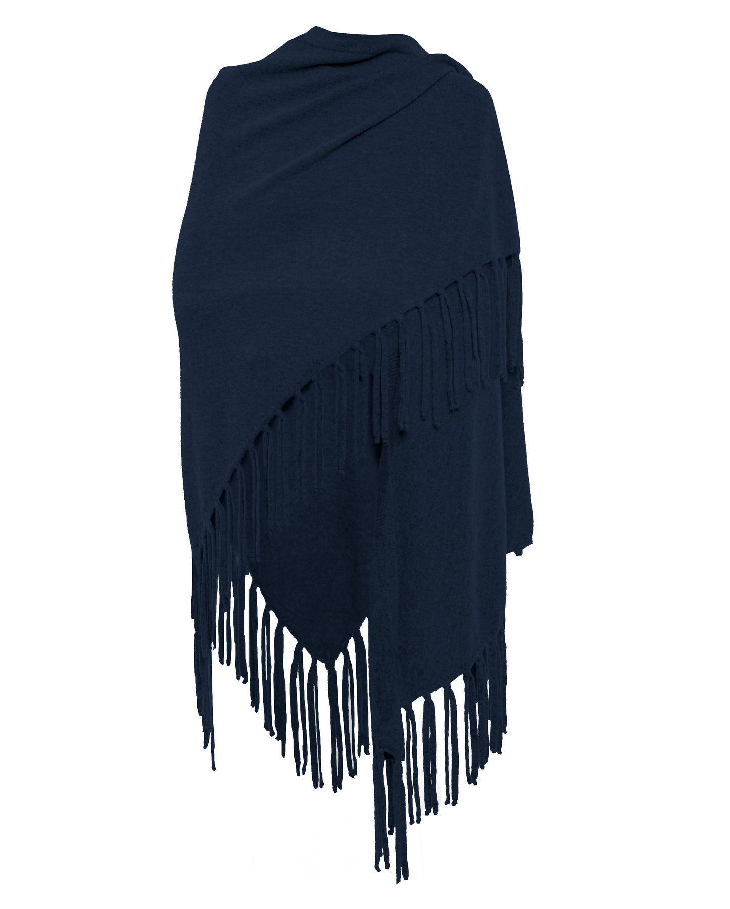 Cashmere Fring Cape Night Blue 1