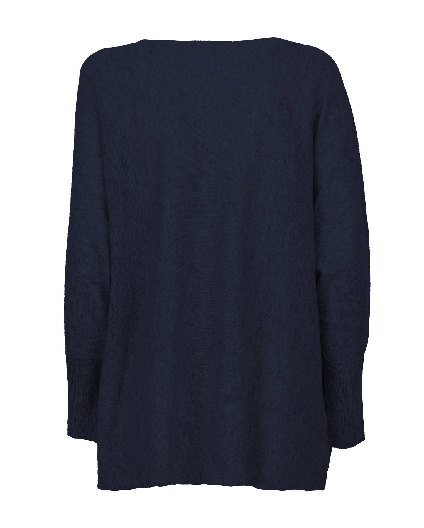Womens Cashmere Maxi Horizontal Stitch Boat Neck Night Blue Made In Italy 2