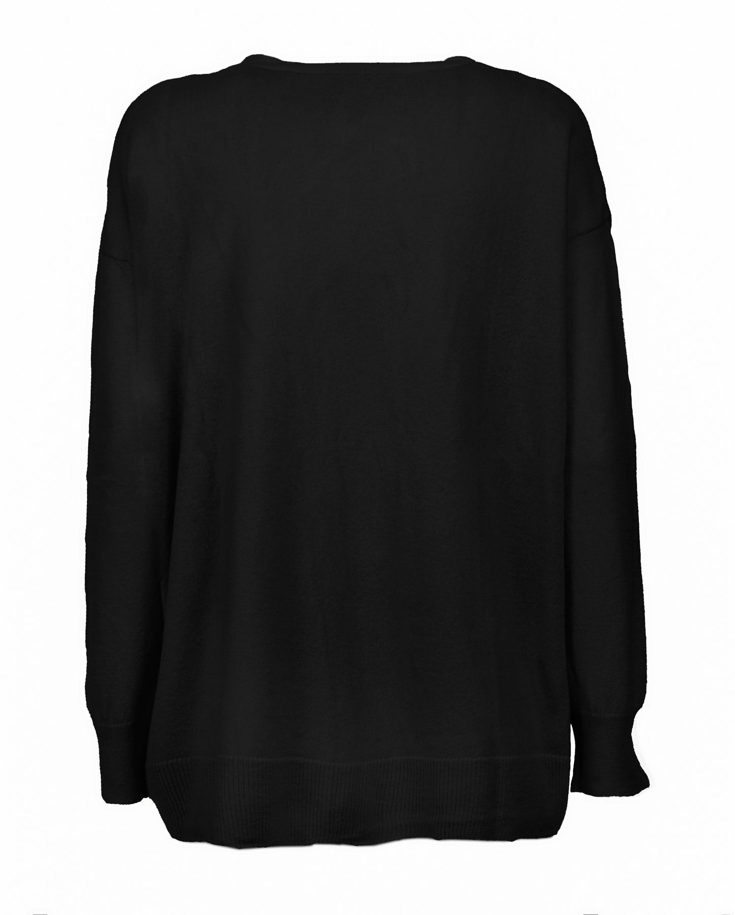 Womens Cashmere Oversized Cardigan Black Made In Italy 2