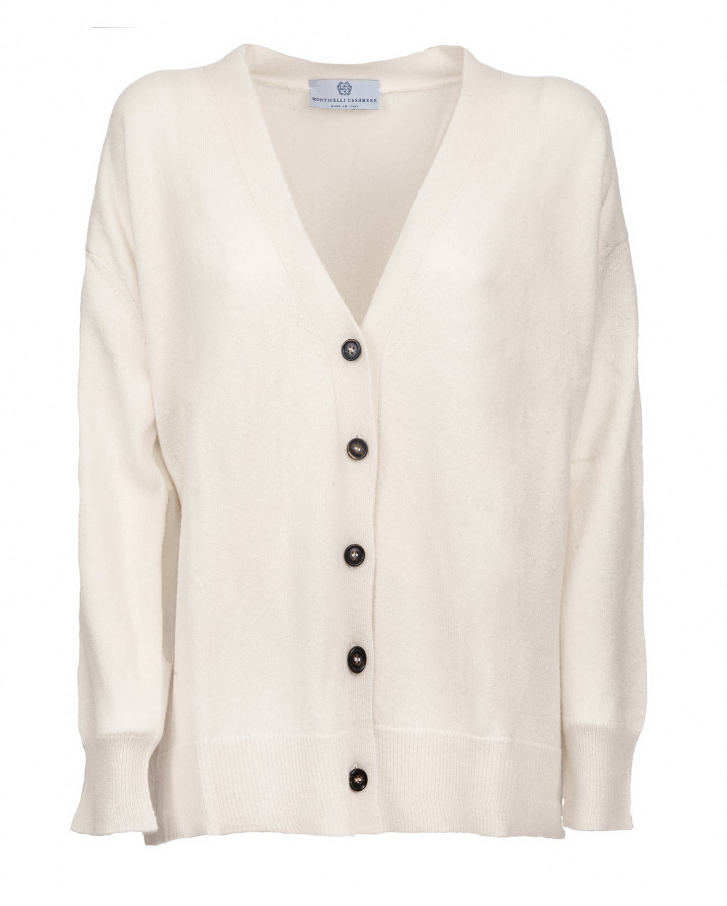 Womens Cashmere Oversized Cardigan Milk White Made In Italy 6