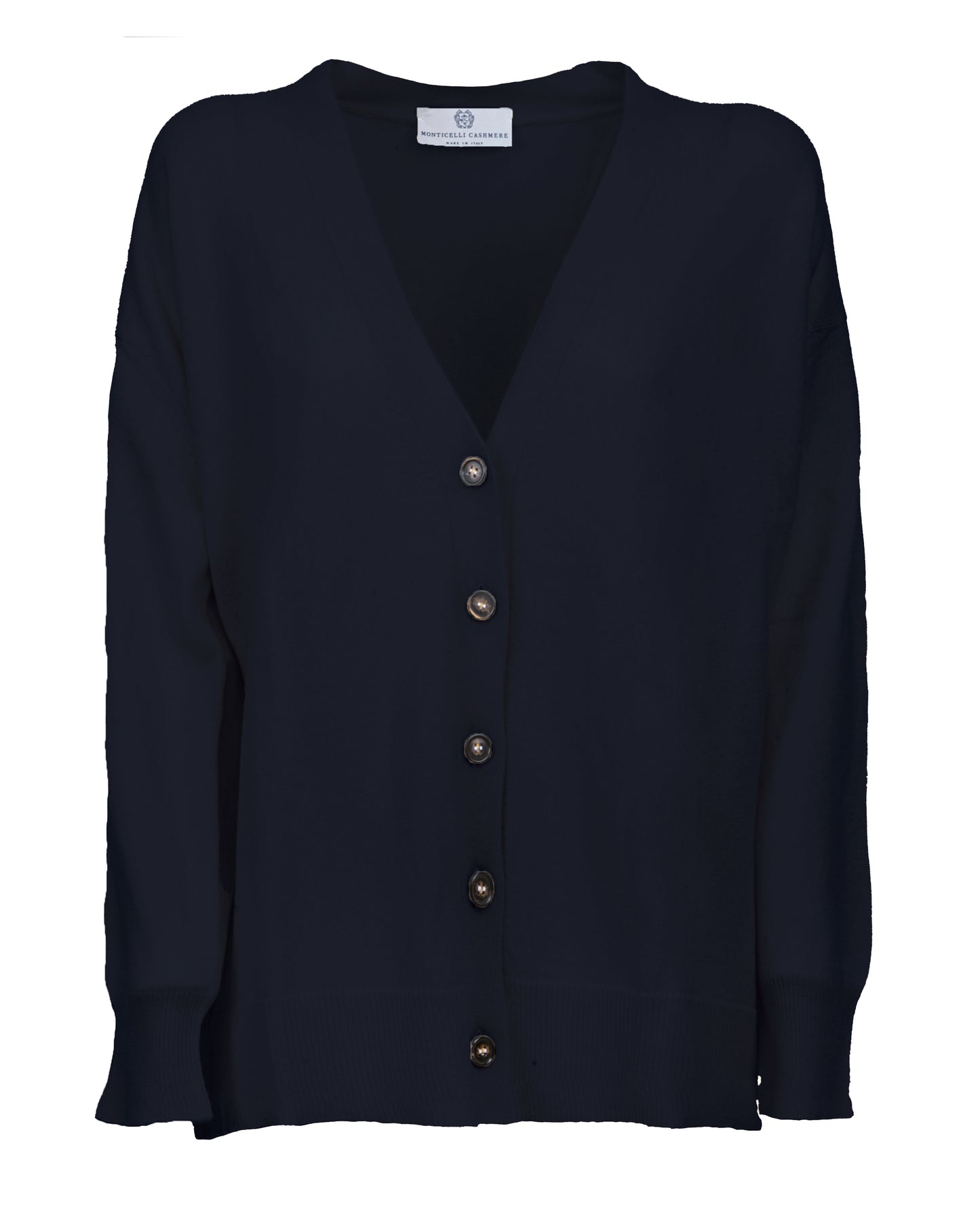 Womens Cashmere Oversized Cardigan Night Blue Made In Italy 1