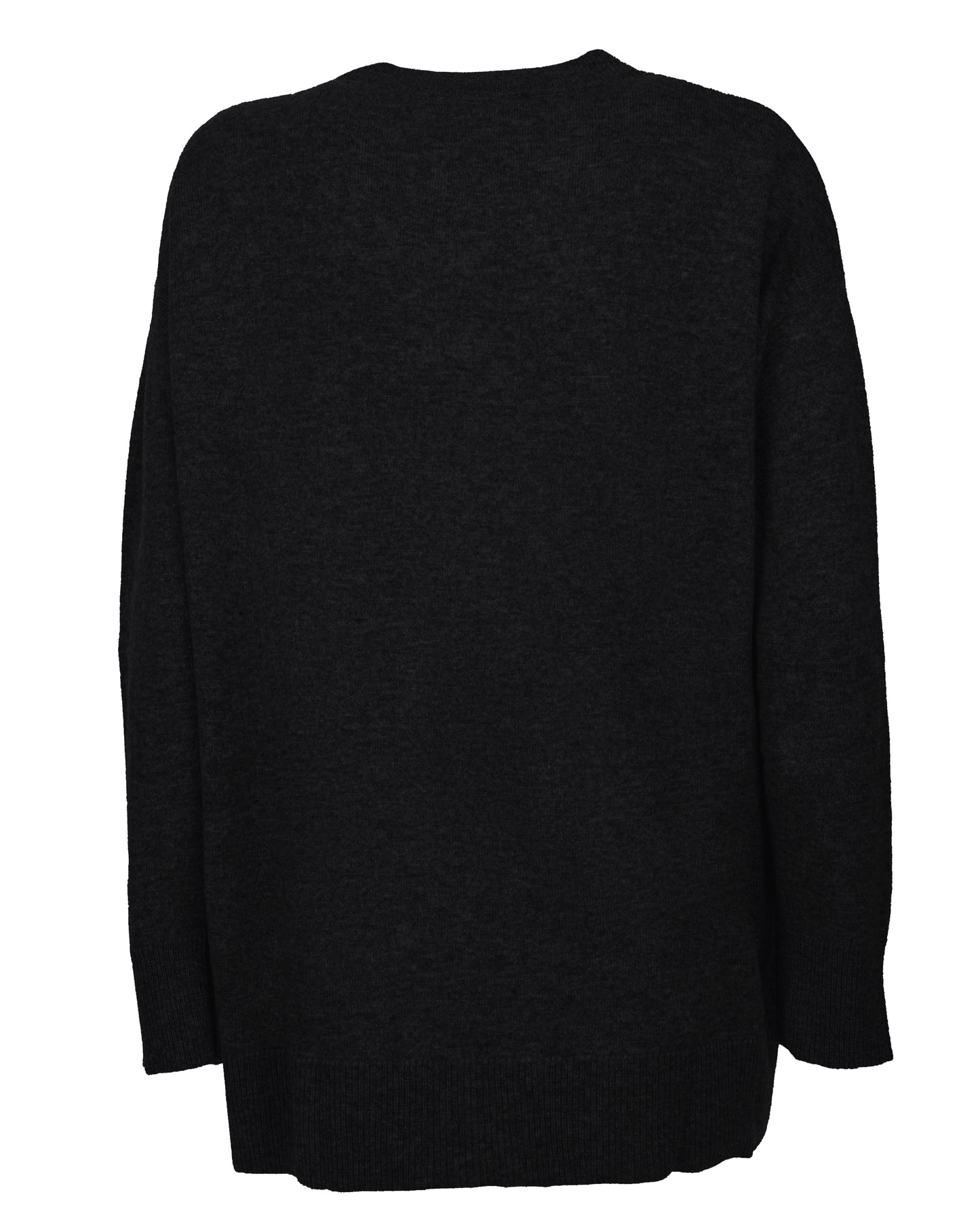 Womens Cashmere Oversized Crewneck Black Made In Italy 2