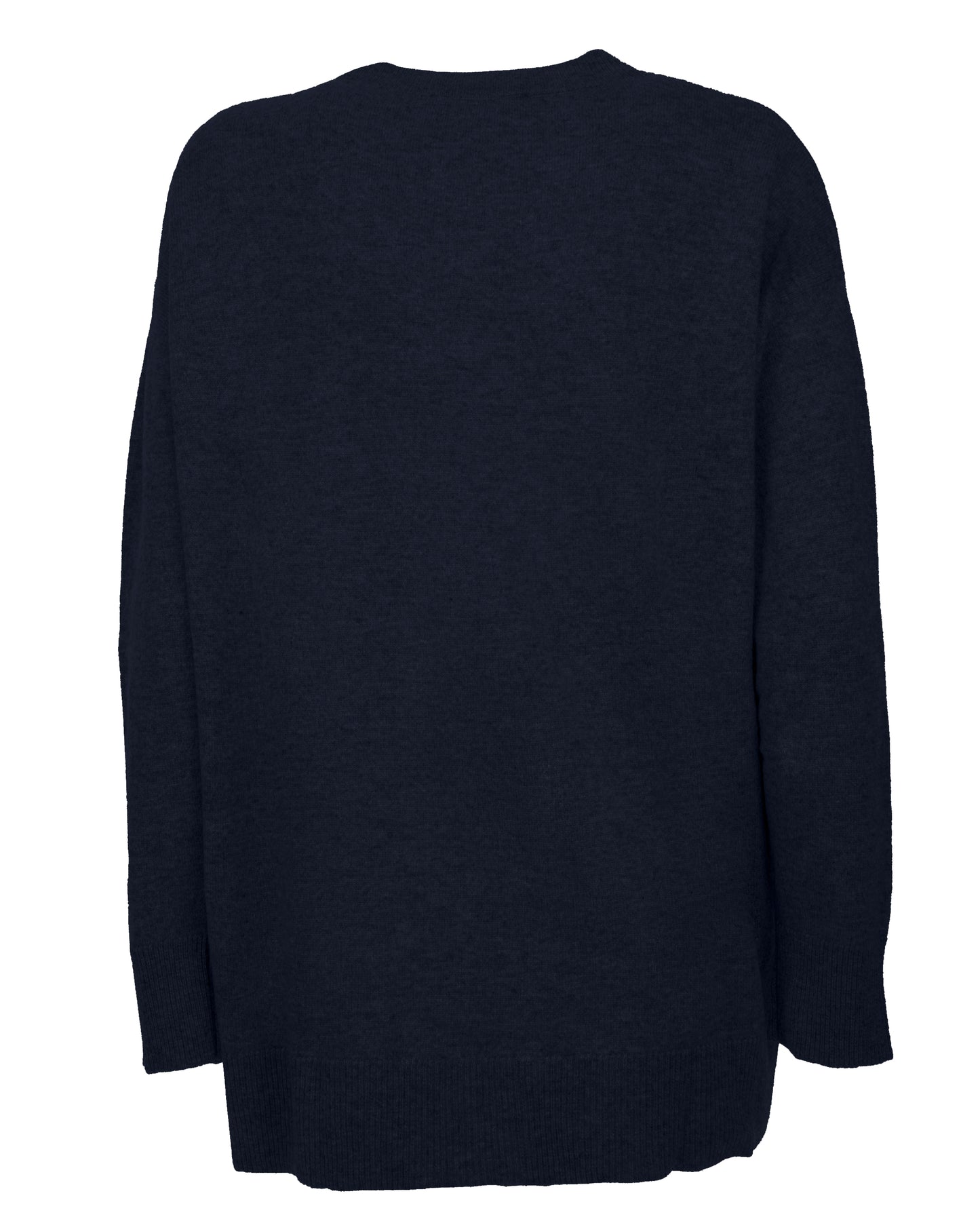 Womens Cashmere Oversized Crewneck Night Blue Made In Italy 2