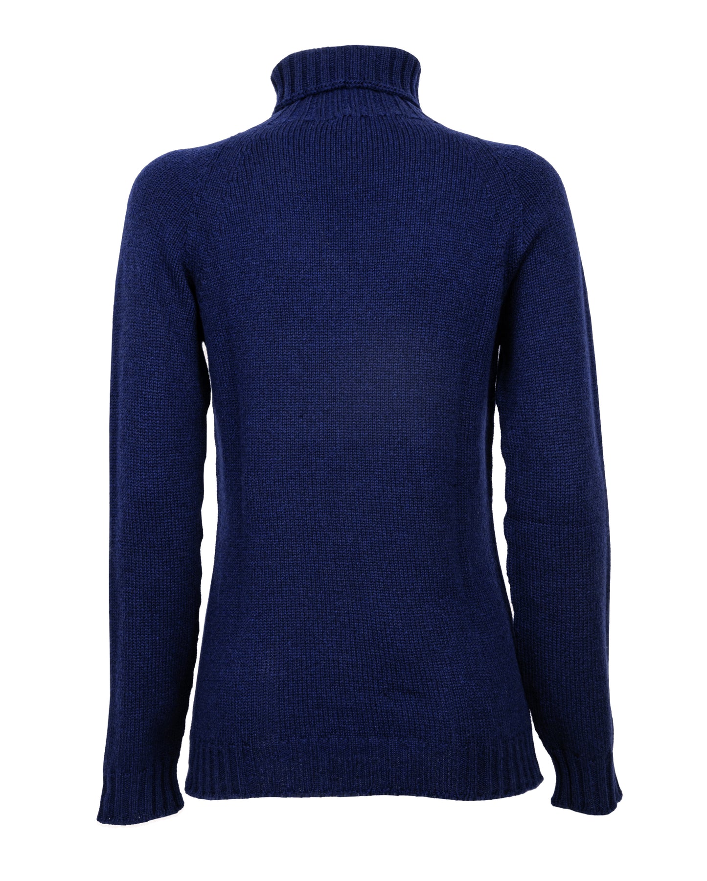 Womens Cashmere Turtle Neck Sweater Raglan Sleeves Made In Italy Blue Melange 6