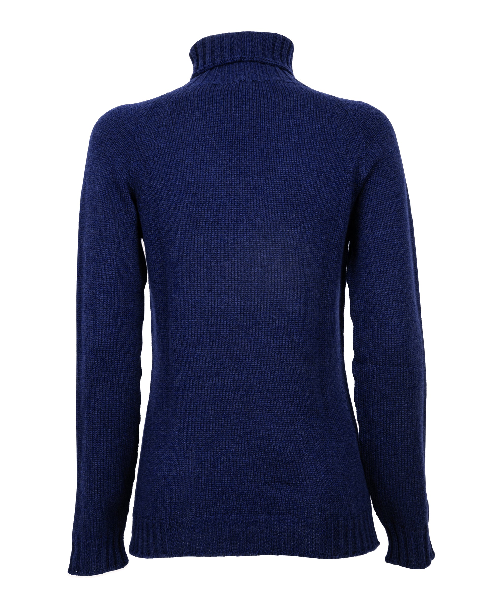 Womens Cashmere Turtle Neck Sweater Raglan Sleeves Made In Italy Blue Melange 6