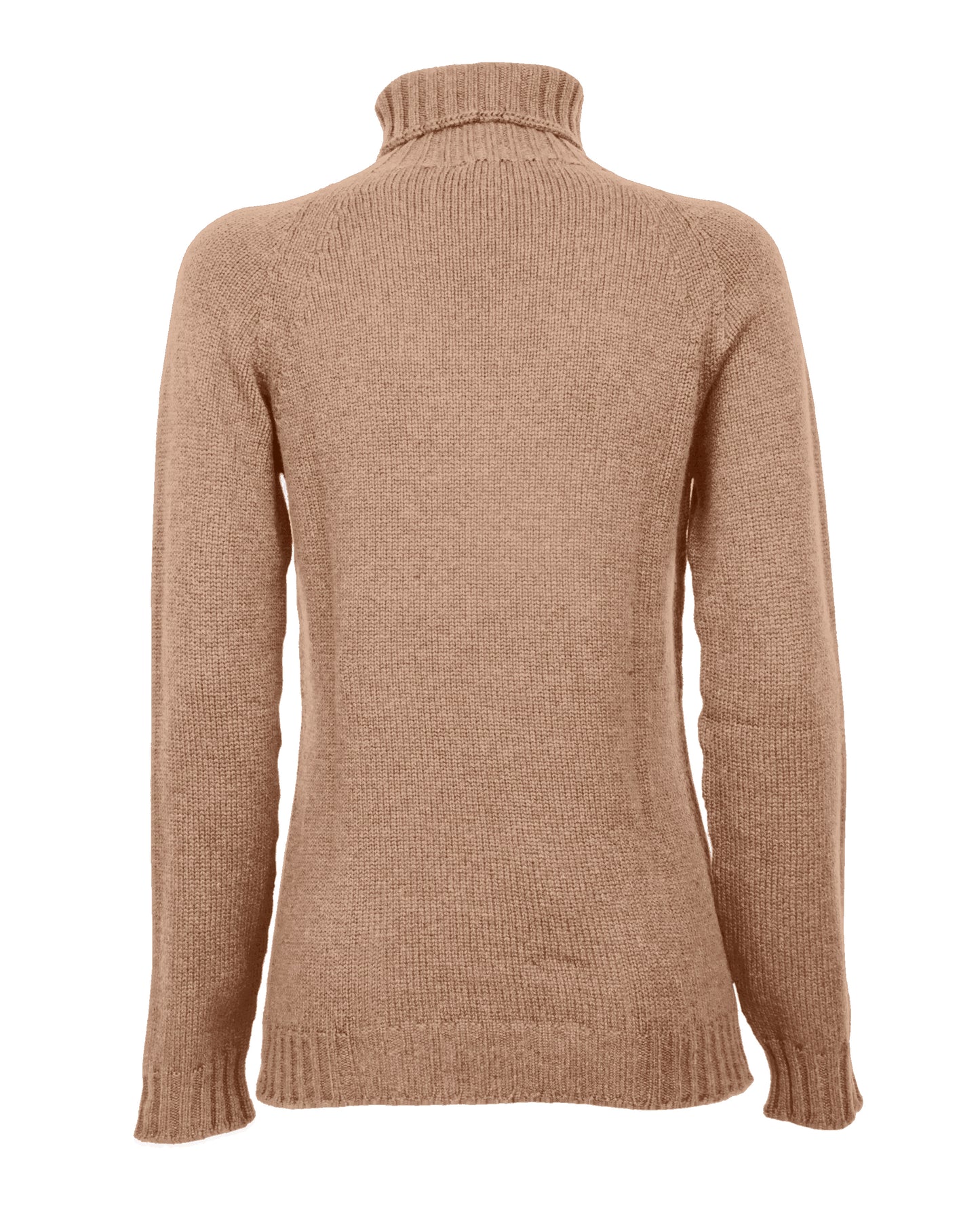 Womens Cashmere Turtle Neck Sweater Raglan Sleeves Made In Italy Camel 2