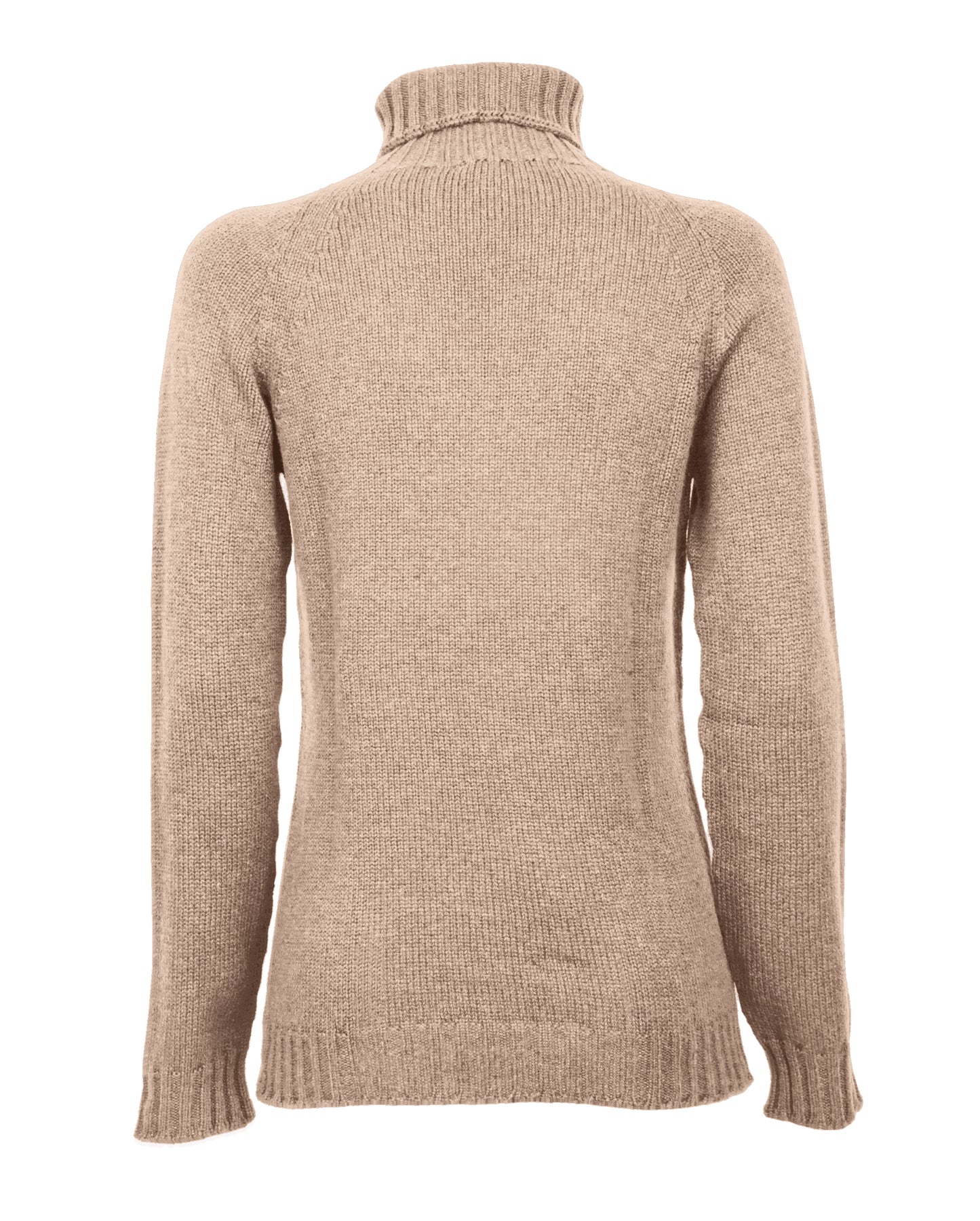 Womens Cashmere Turtle Neck Sweater Raglan Sleeves Made In Italy Taupe 2