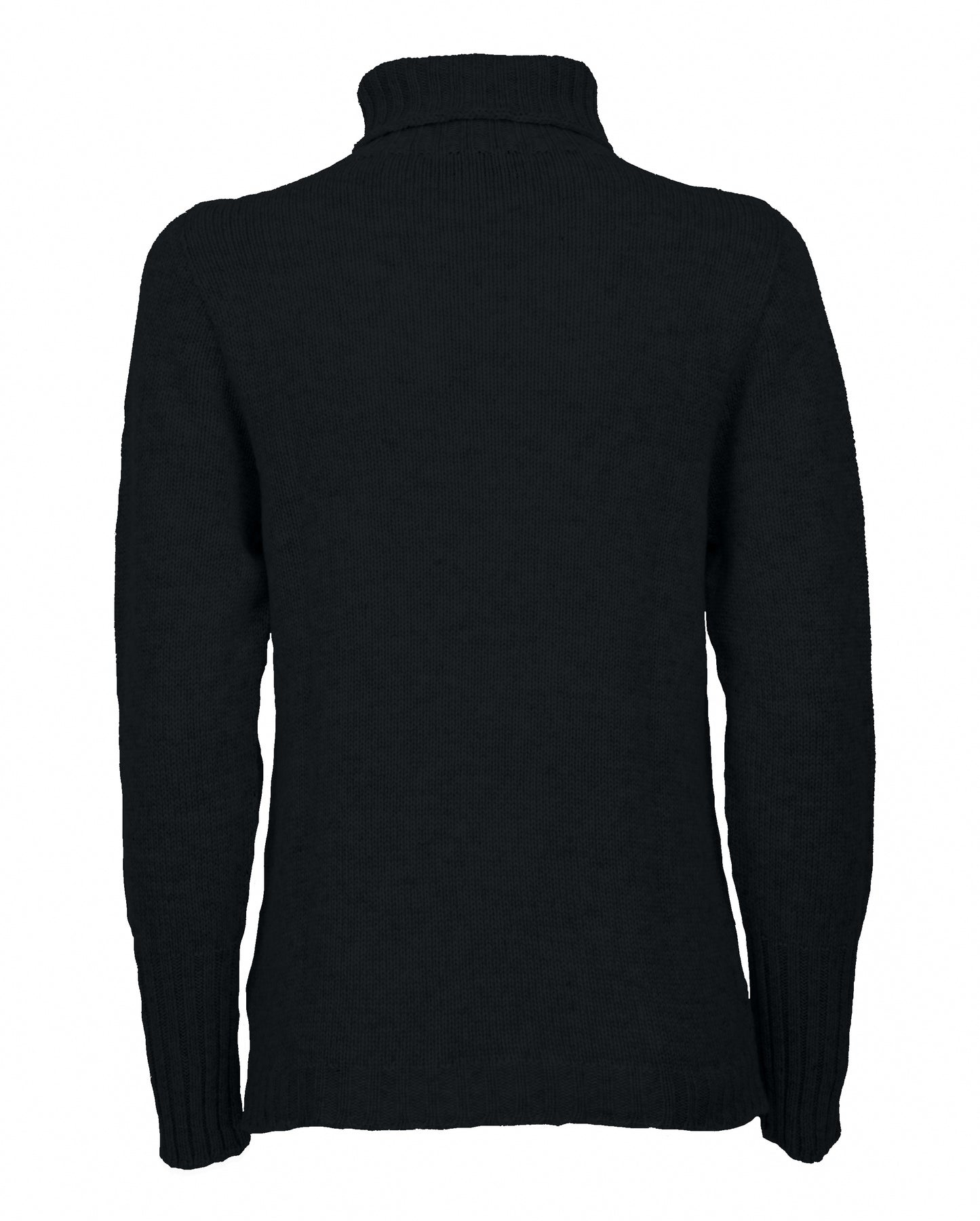 Womens Classic Turtleneck Sweater Pure Cashmere BLack Made in italy 2