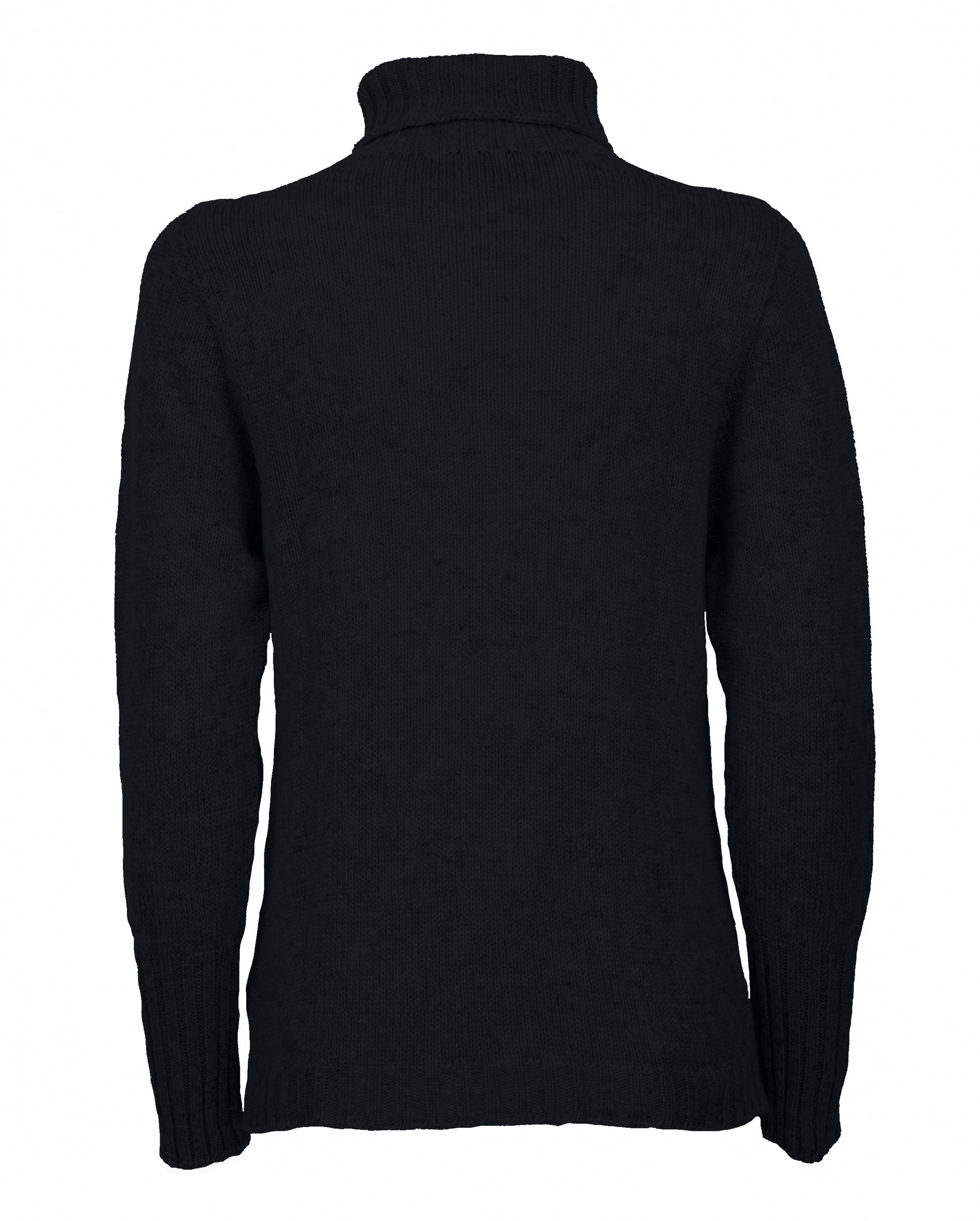 Womens Classic Turtleneck Sweater Pure Cashmere BLack Made in italy 2