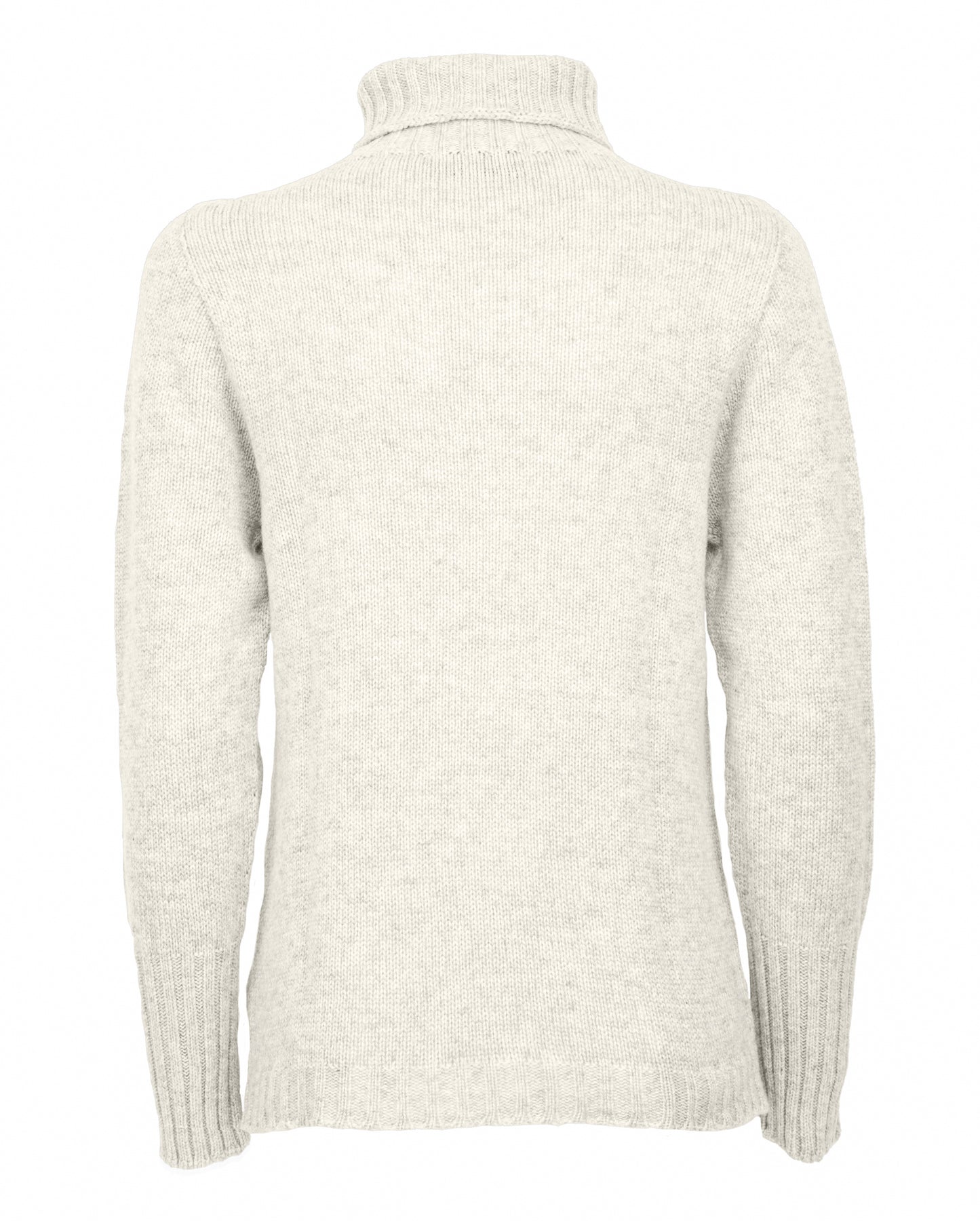 Womens Classic Turtleneck Sweater Pure Cashmere Milk White Made in italy 2