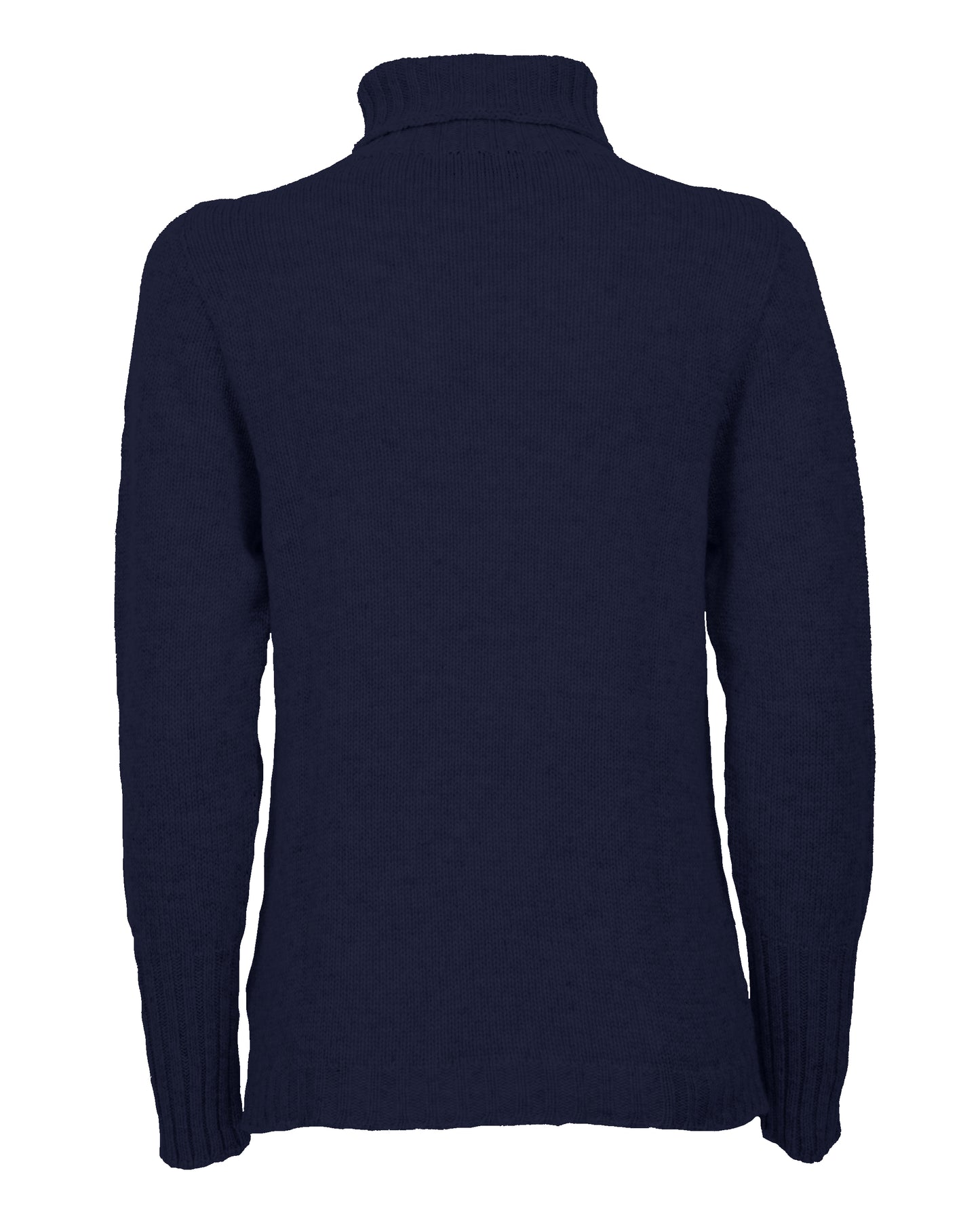 Womens Classic Turtleneck Sweater Pure Cashmere Night Blue Made in italy 2