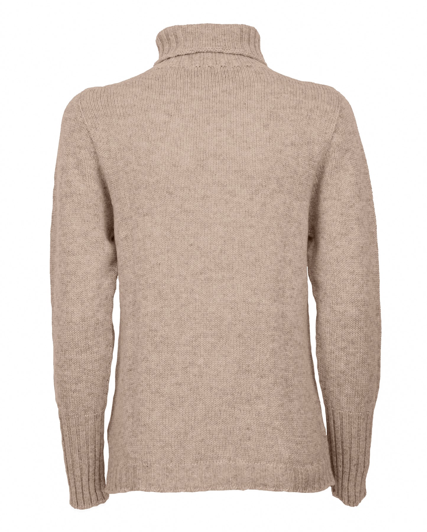 Womens Classic Turtleneck Sweater Pure Cashmere Taupe Made in italy 2