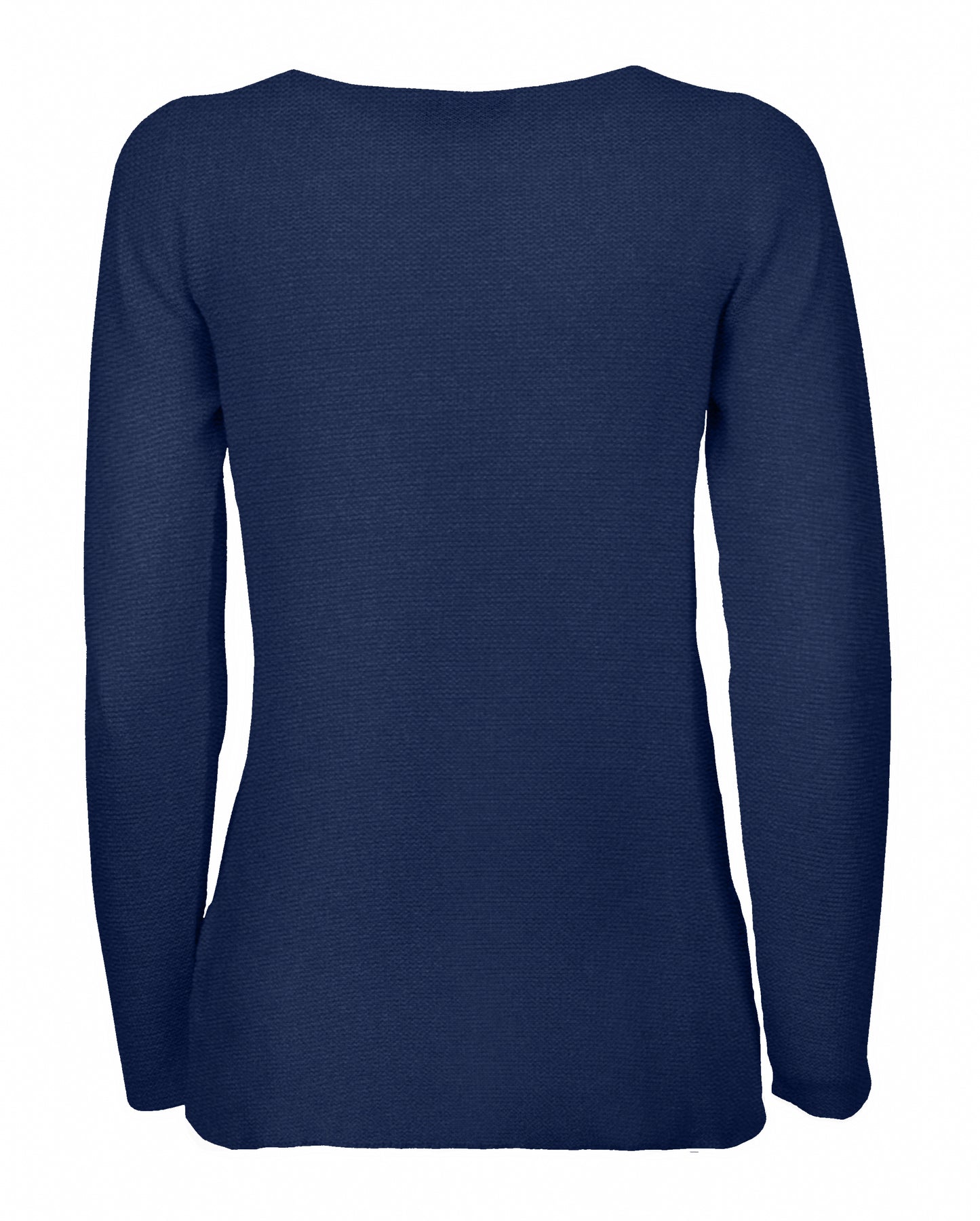 womens crew neck sweater pure cashmere links stitch Blue Melange e Made In Italy 2