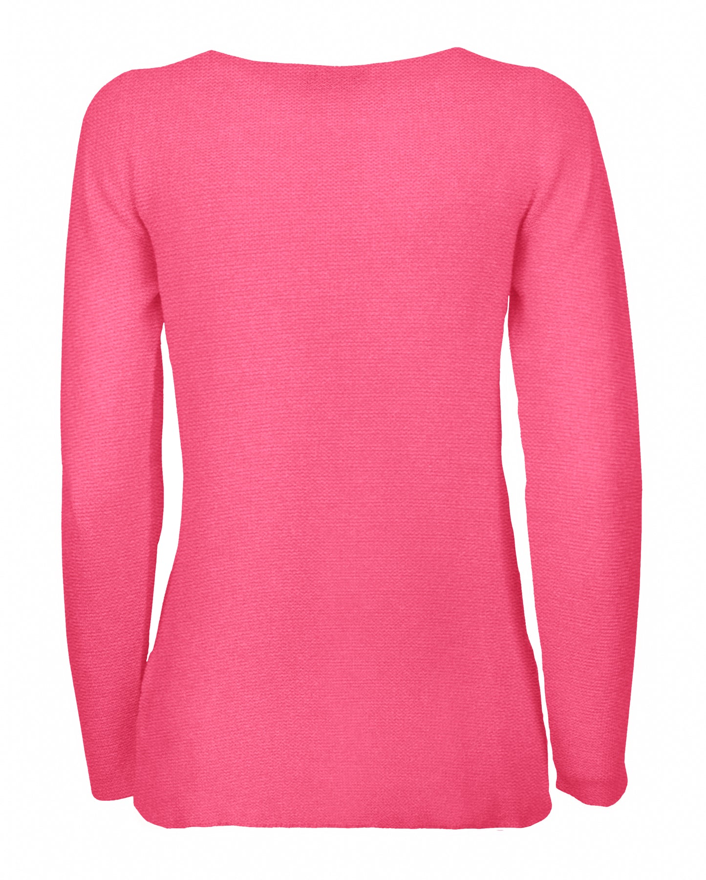 womens crew neck sweater pure cashmere links stitch Fuschia Made In Italy 2