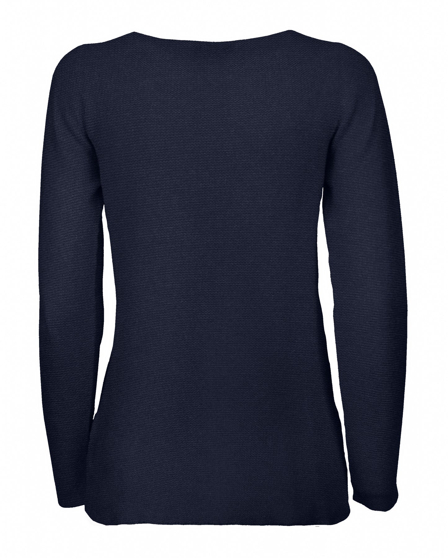womens crew neck sweater pure cashmere links stitch Night Blue Made In Italy 2