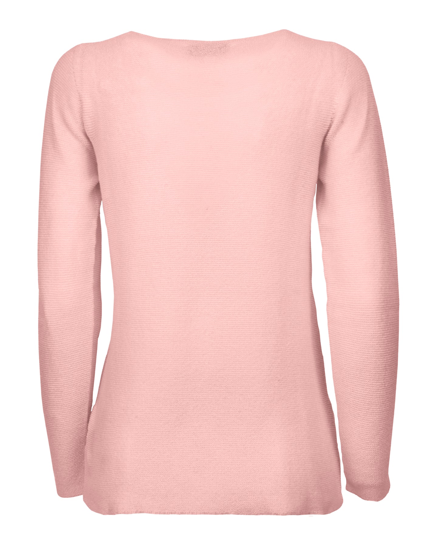 womens crew neck sweater pure cashmere links stitch Peach Made In Italy 2