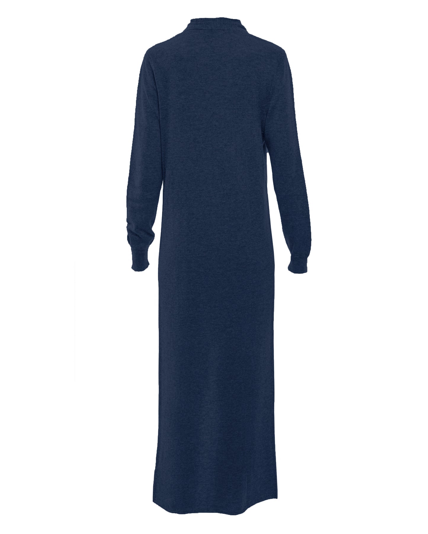 Womens Fine Cashmere Full Length Duster Cardigan Night Blue Made In Italy 2