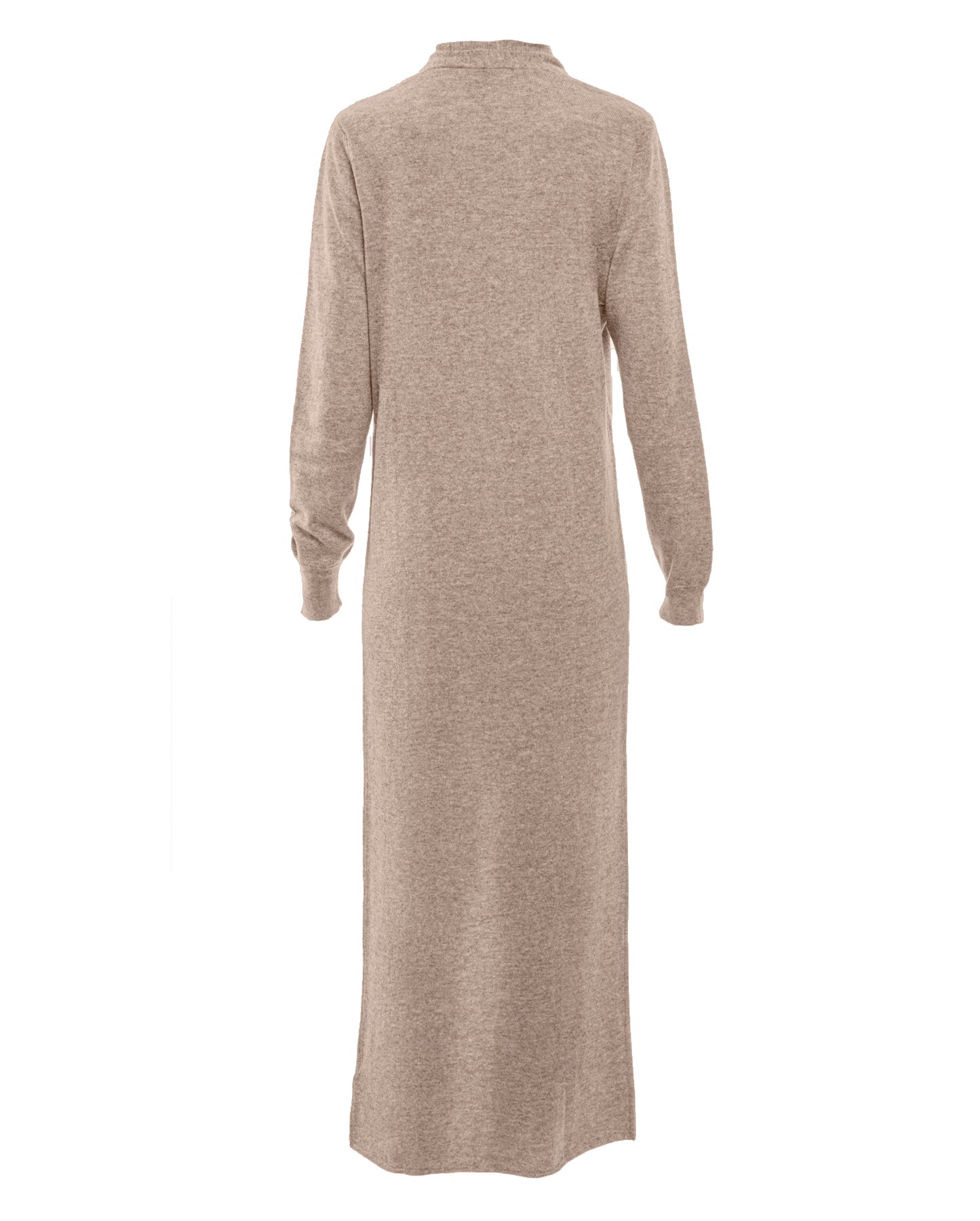 Womens Fine Cashmere Full Length Duster Cardigan Taupe Made In Italy 2
