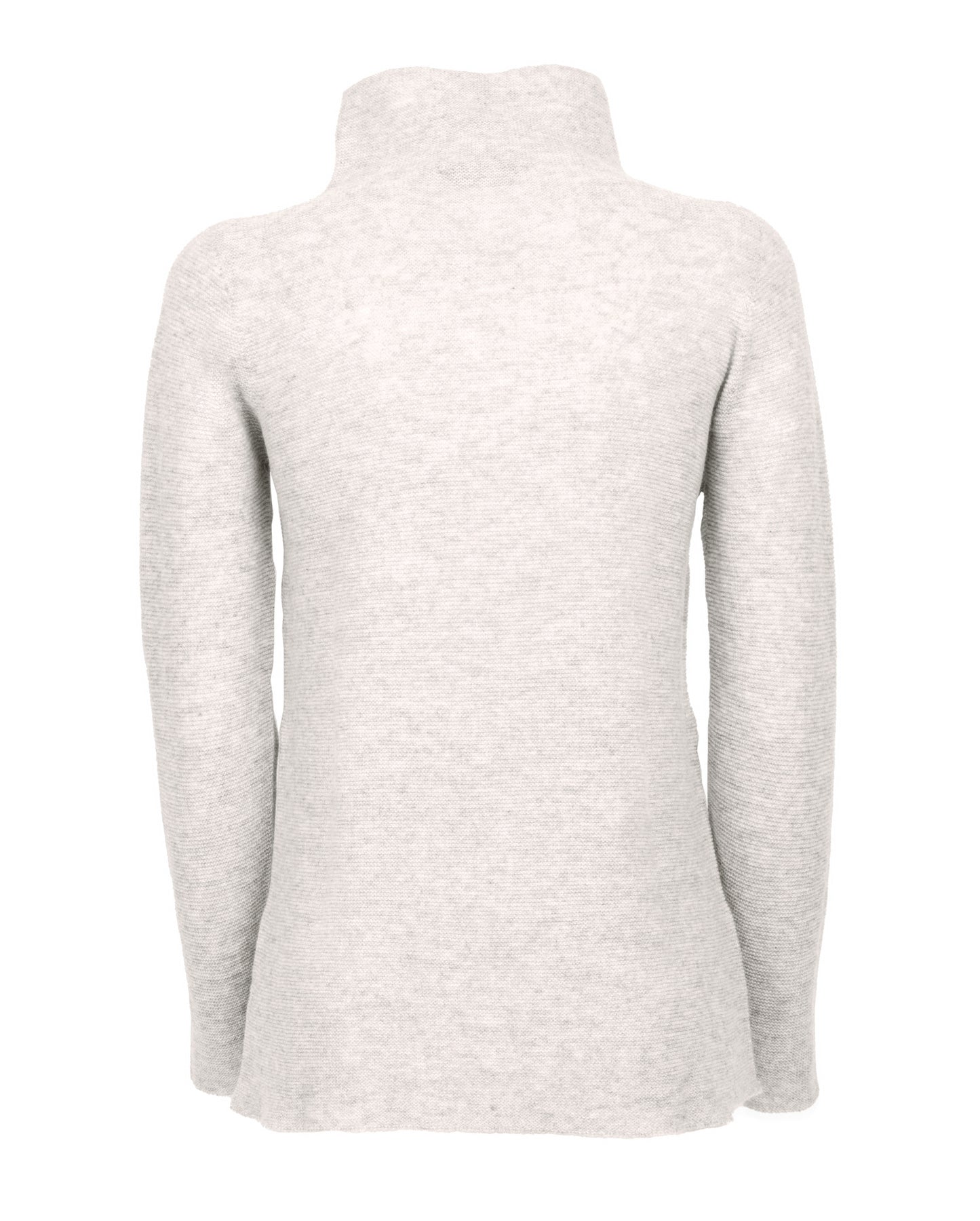 Womens Funnel Neck Sweater Pure Cashmere Links Stitch Milk White Made In Italy 2