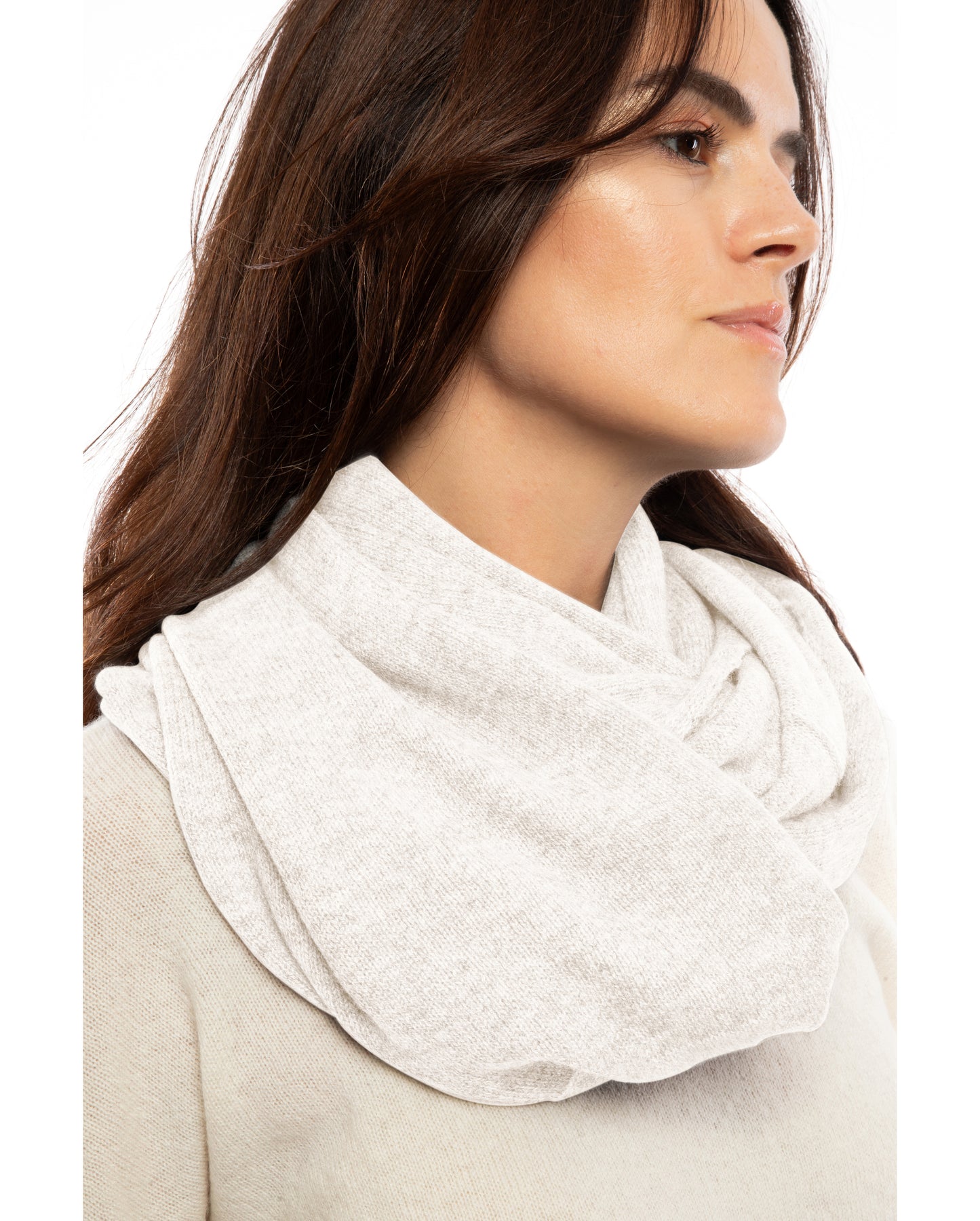 Women's Maxi Cashmere Neck Scarf Milk White