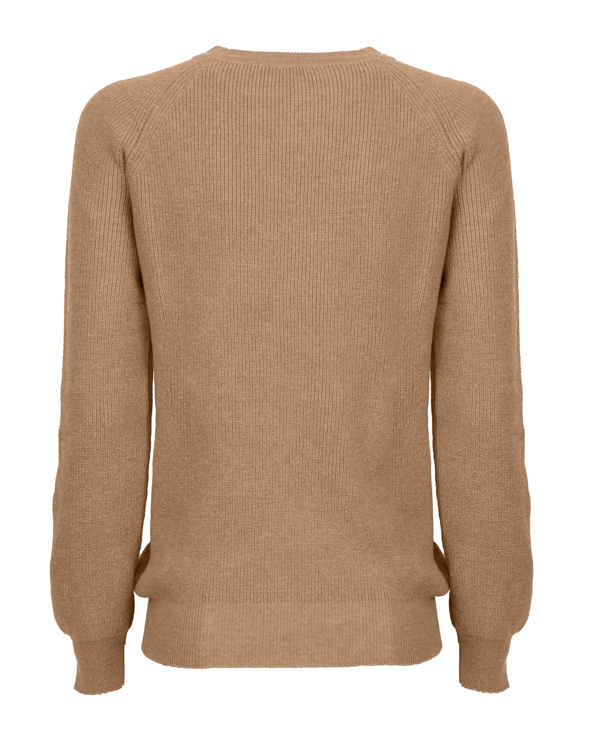 Womens Merino Cashmere Brioche Rib Sweatshirt Camel Made in Italy 2