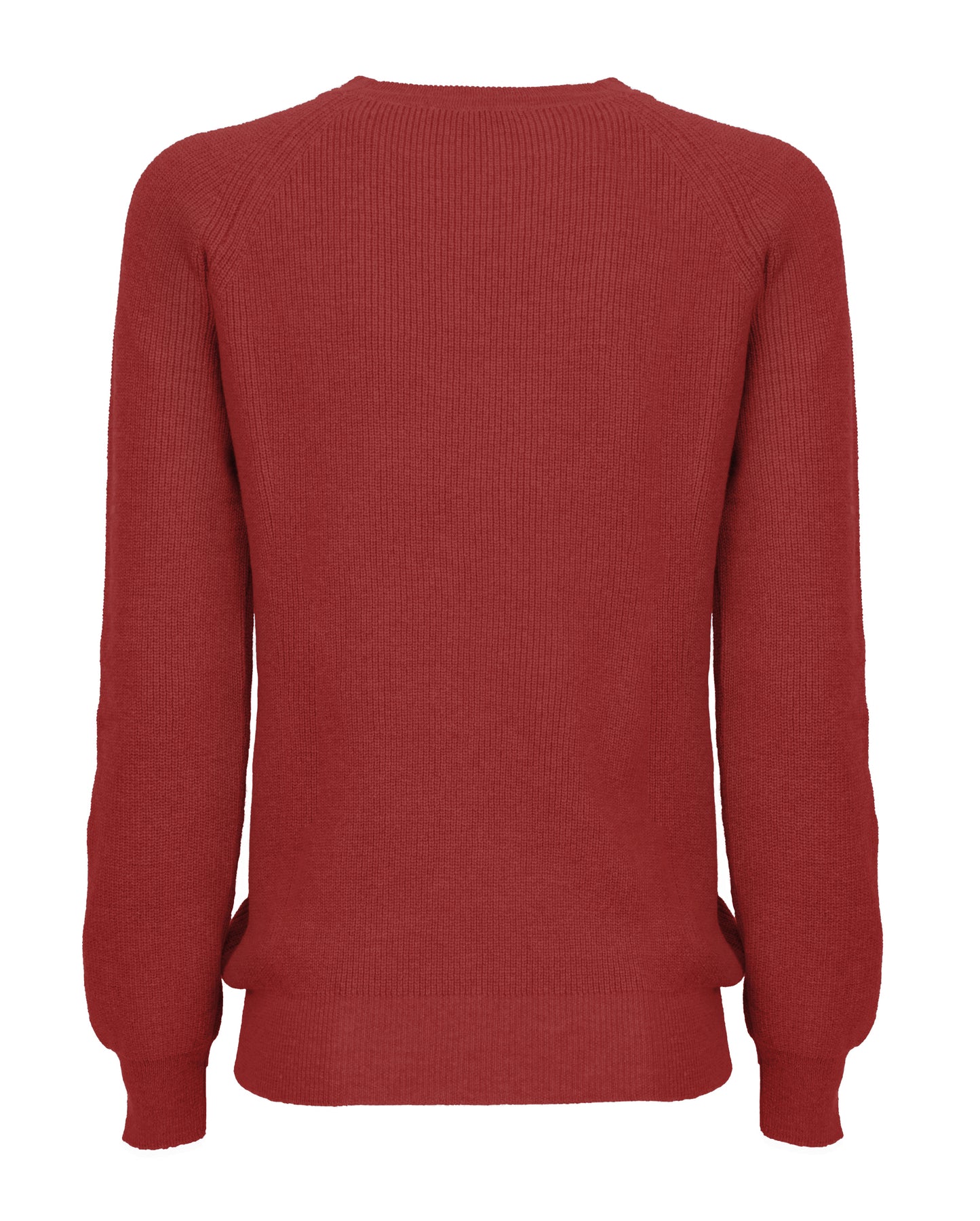 Womens Merino Cashmere Brioche Rib Sweatshirt Red Made in Italy 2