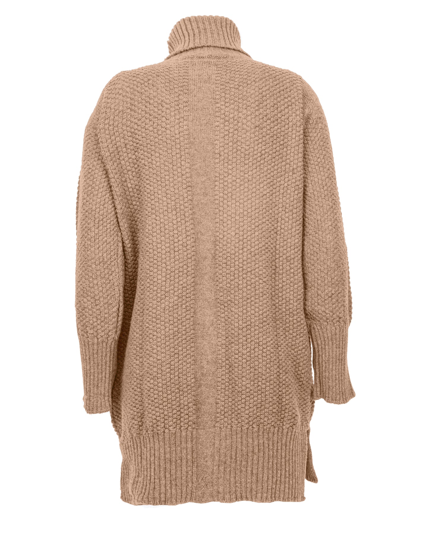 womens oversized turtleneck sweater cashmere lambswool blend Camel Made In Italy 2
