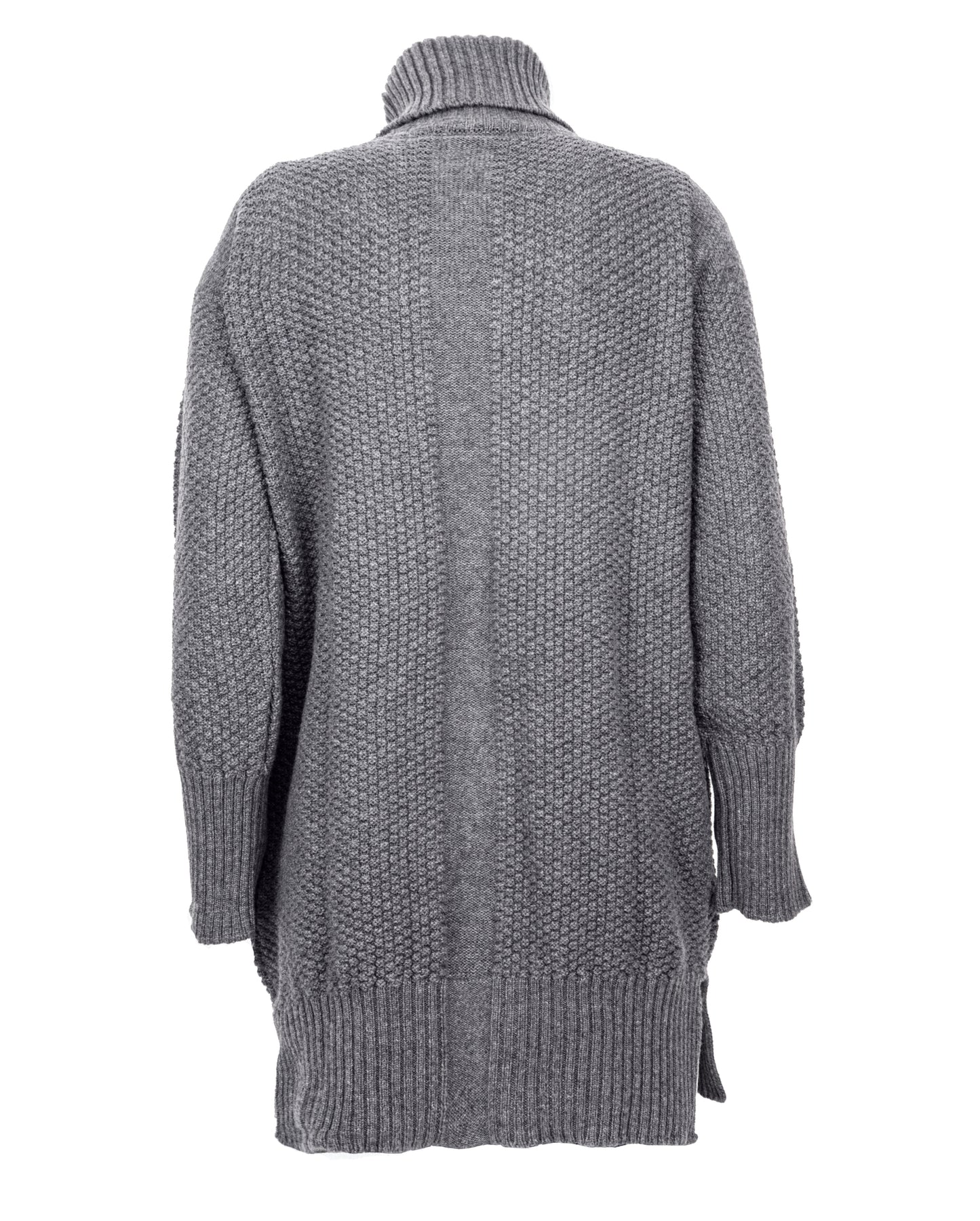 womens oversized turtleneck sweater cashmere lambswool blend Dark Gray Made In Italy 7