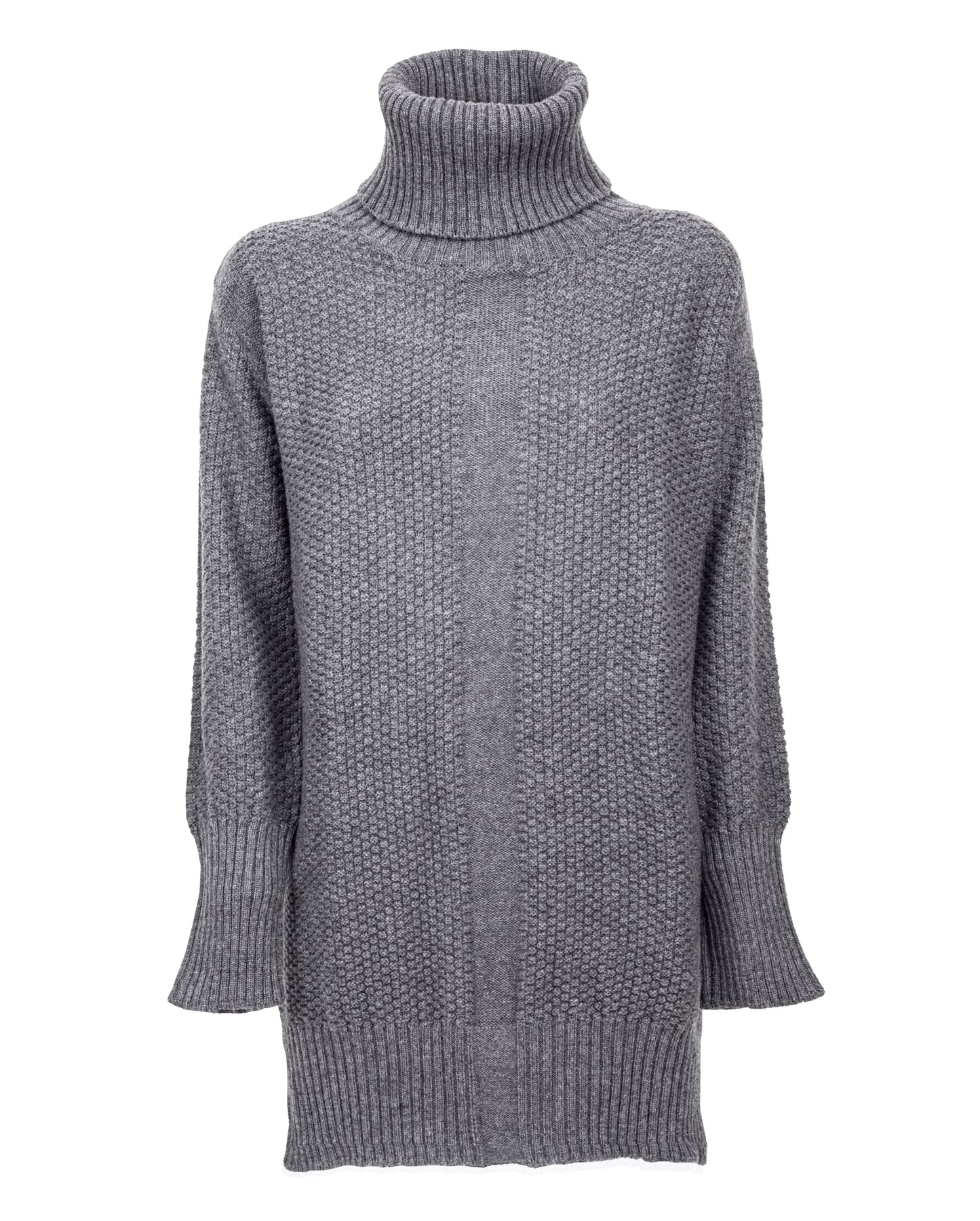 womens oversized turtleneck sweater cashmere lambswool blend Dark Gray Made In Italy 6