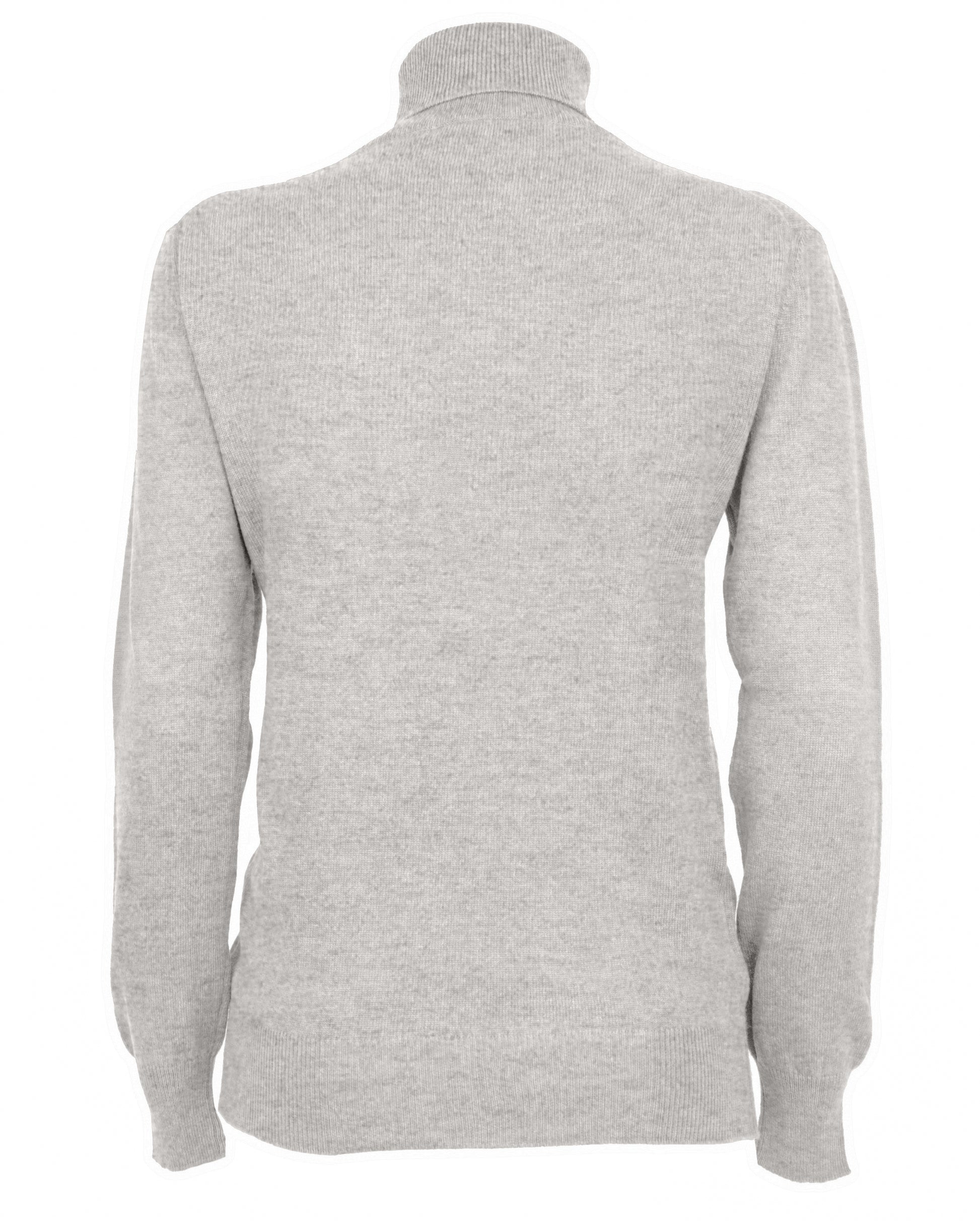 Womens Cashmere Turtleneck Sweater Light Gray Made In Italy 2