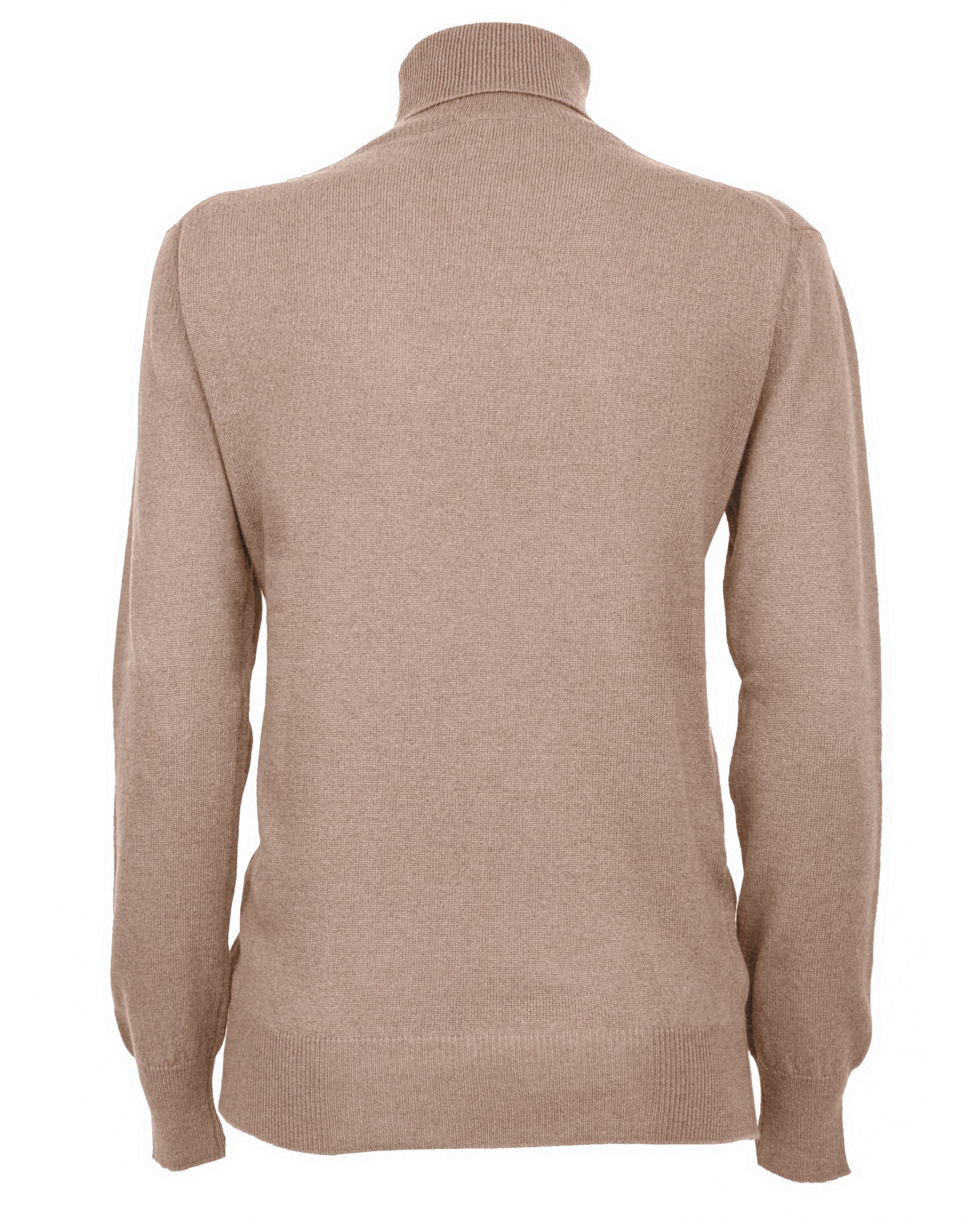 Womens Cashmere Turtleneck Sweater Taupe Made In Italy 2