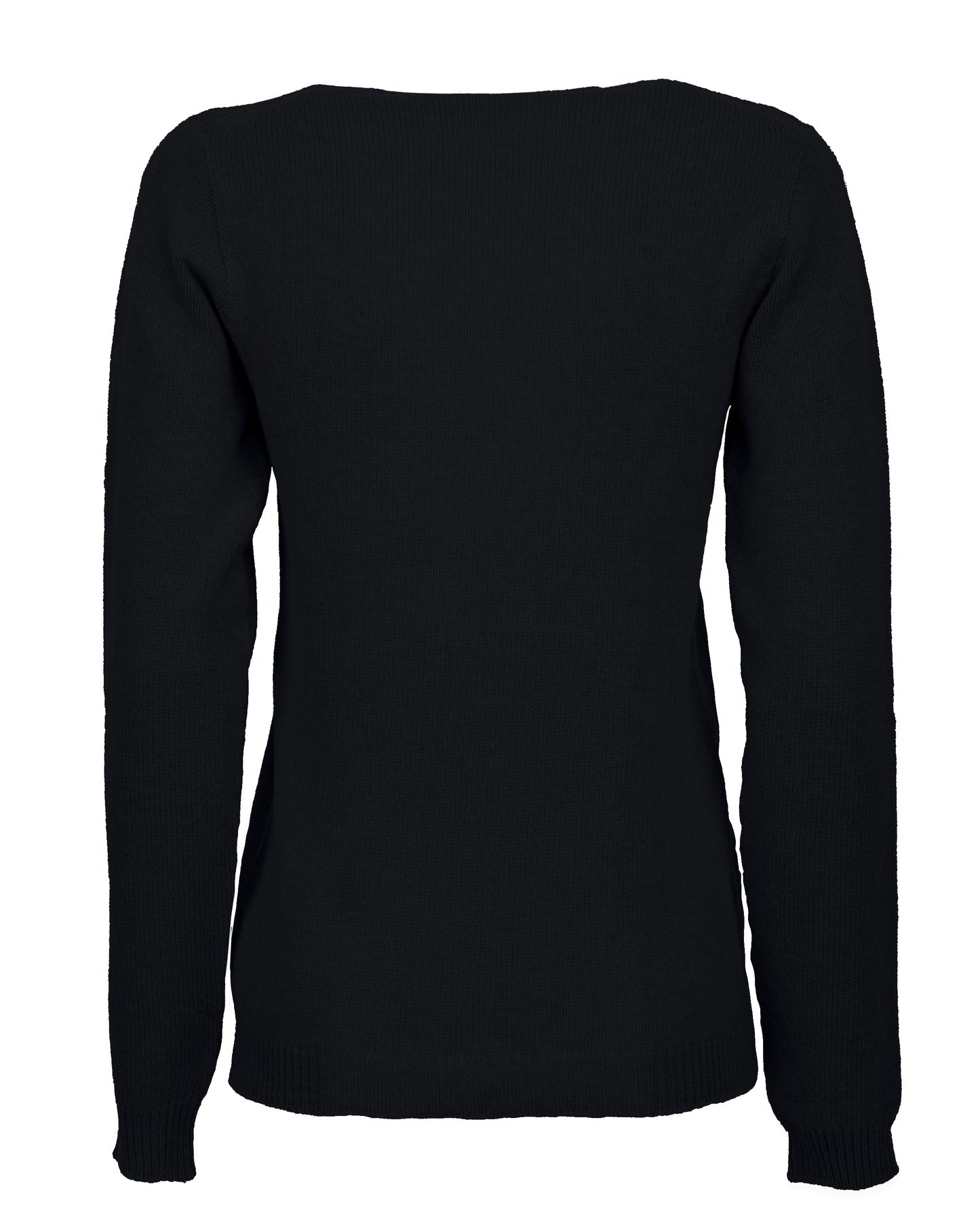Womens Ultralight Cashmere Scoop Sweater Made In Italy Black 2