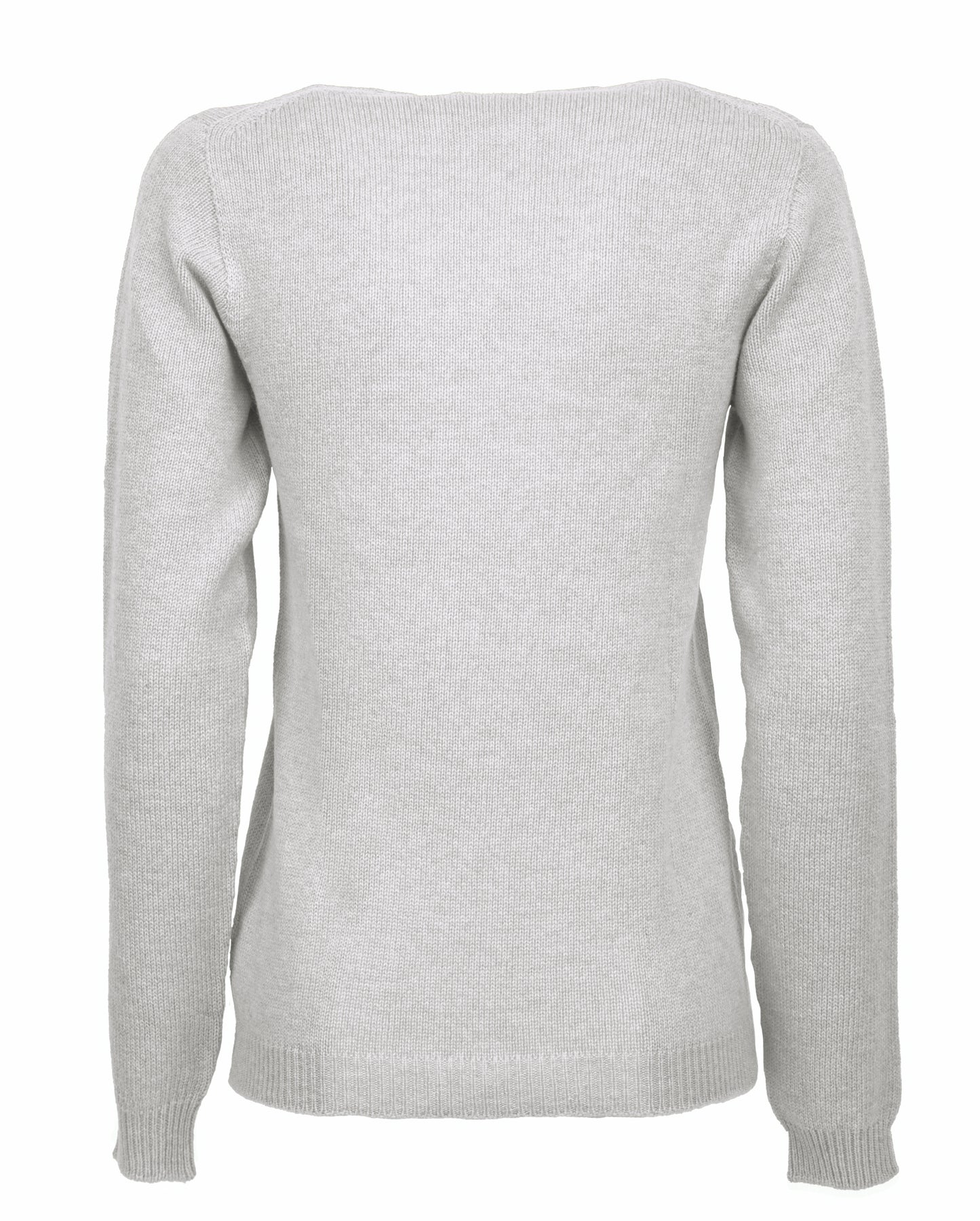 Womens Ultralight Cashmere Scoop Sweater Made In Italy Light Gray 2