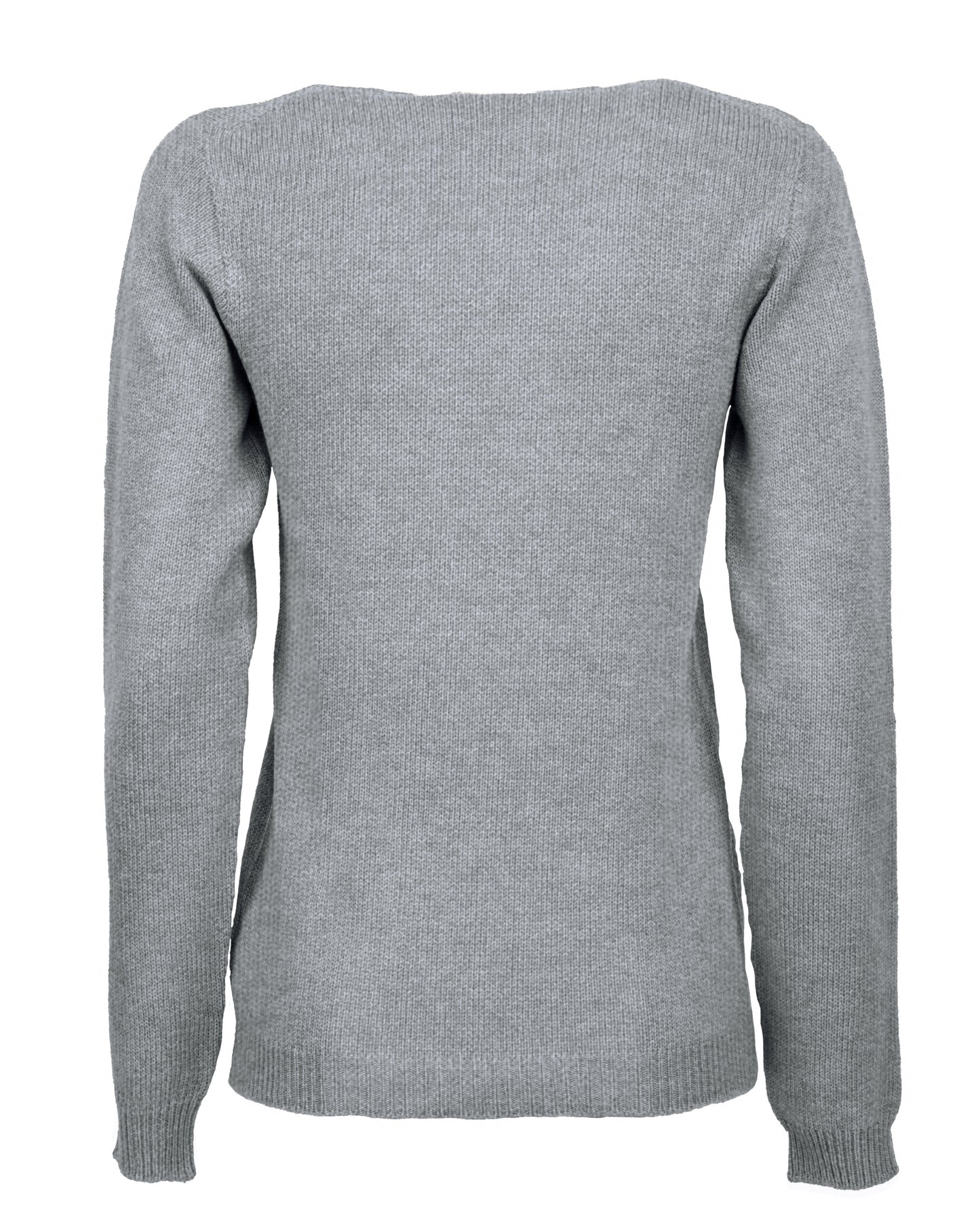 Womens Ultralight Cashmere Scoop Sweater Made In Italy Melange Gray 2